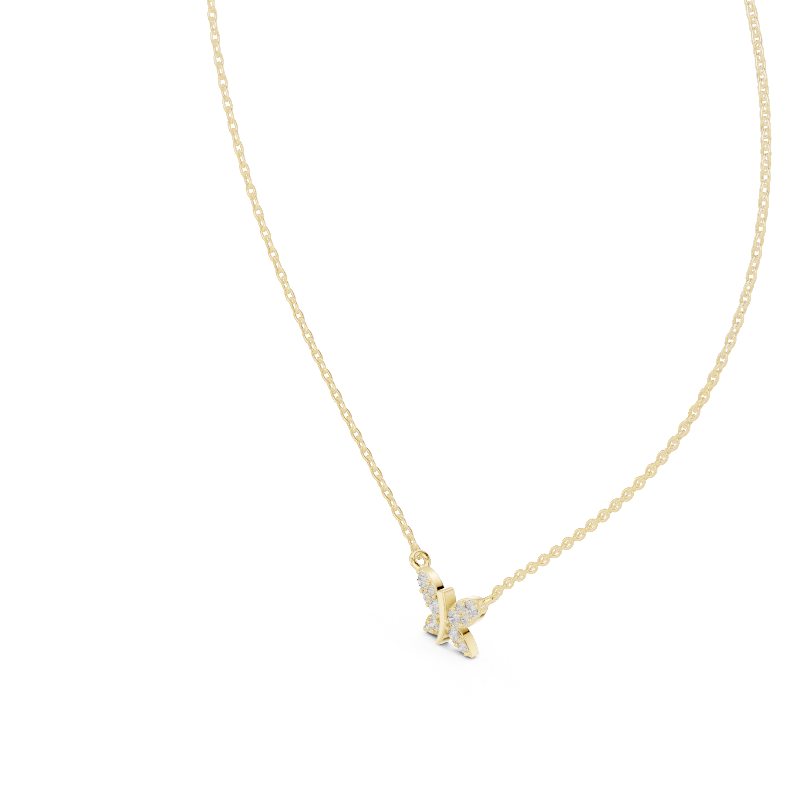 Butterfly-shaped diamond pendant