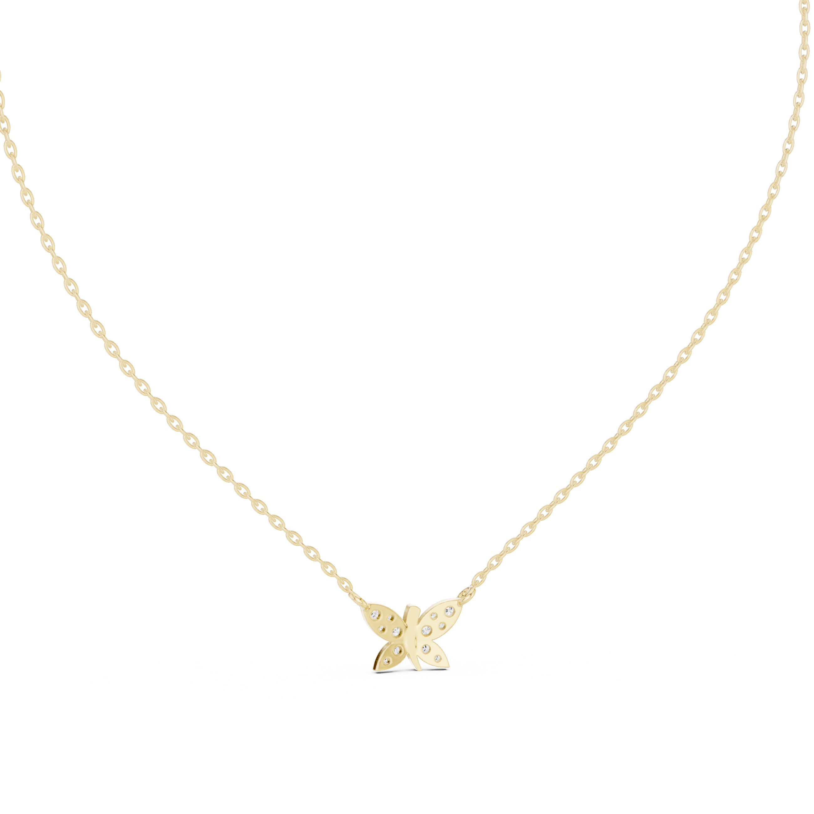 Butterfly-shaped diamond pendant