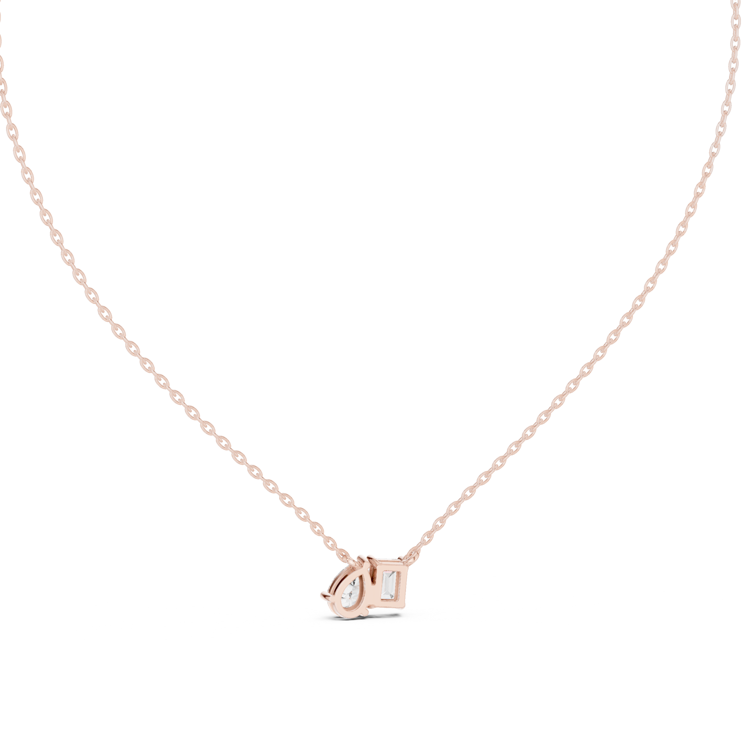 Emerald and pear-cut diamond duo pendant