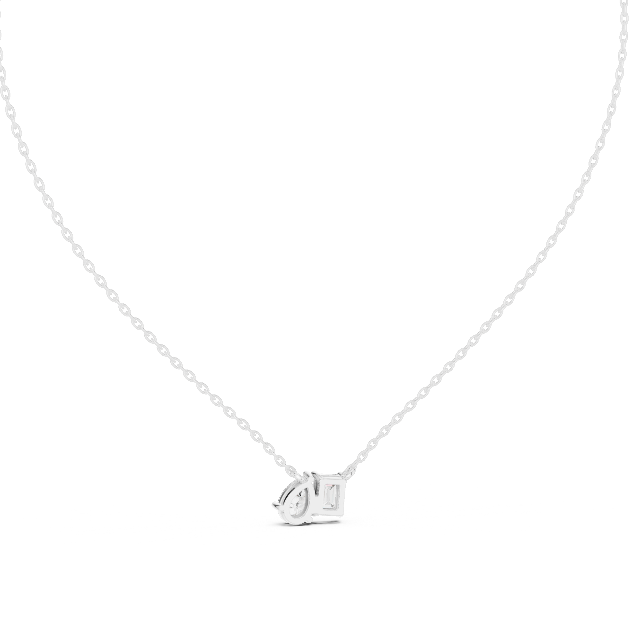 Emerald and pear-cut diamond duo pendant