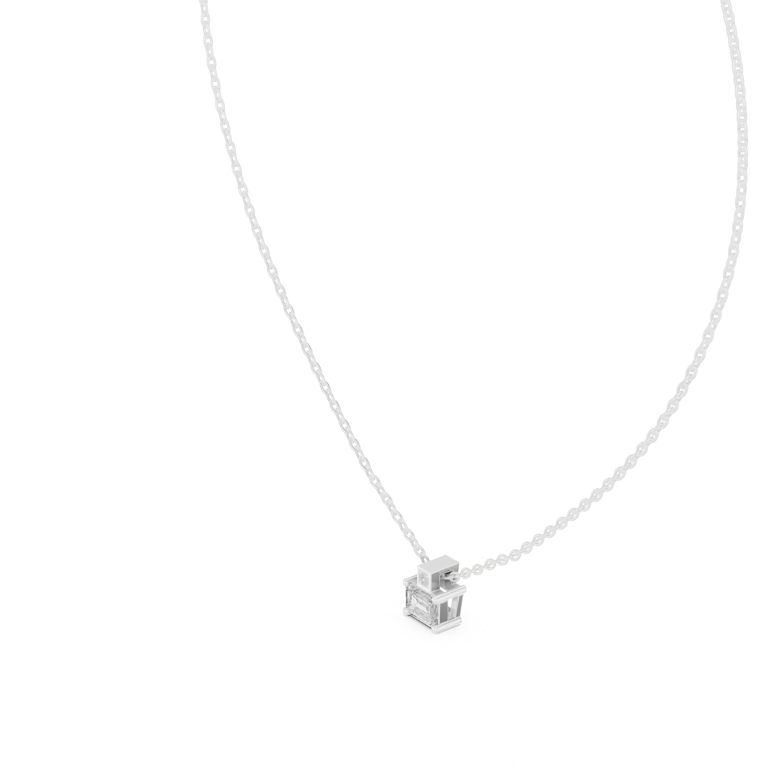 Architectural Sparkle: Dual-Cut Diamond Pendant