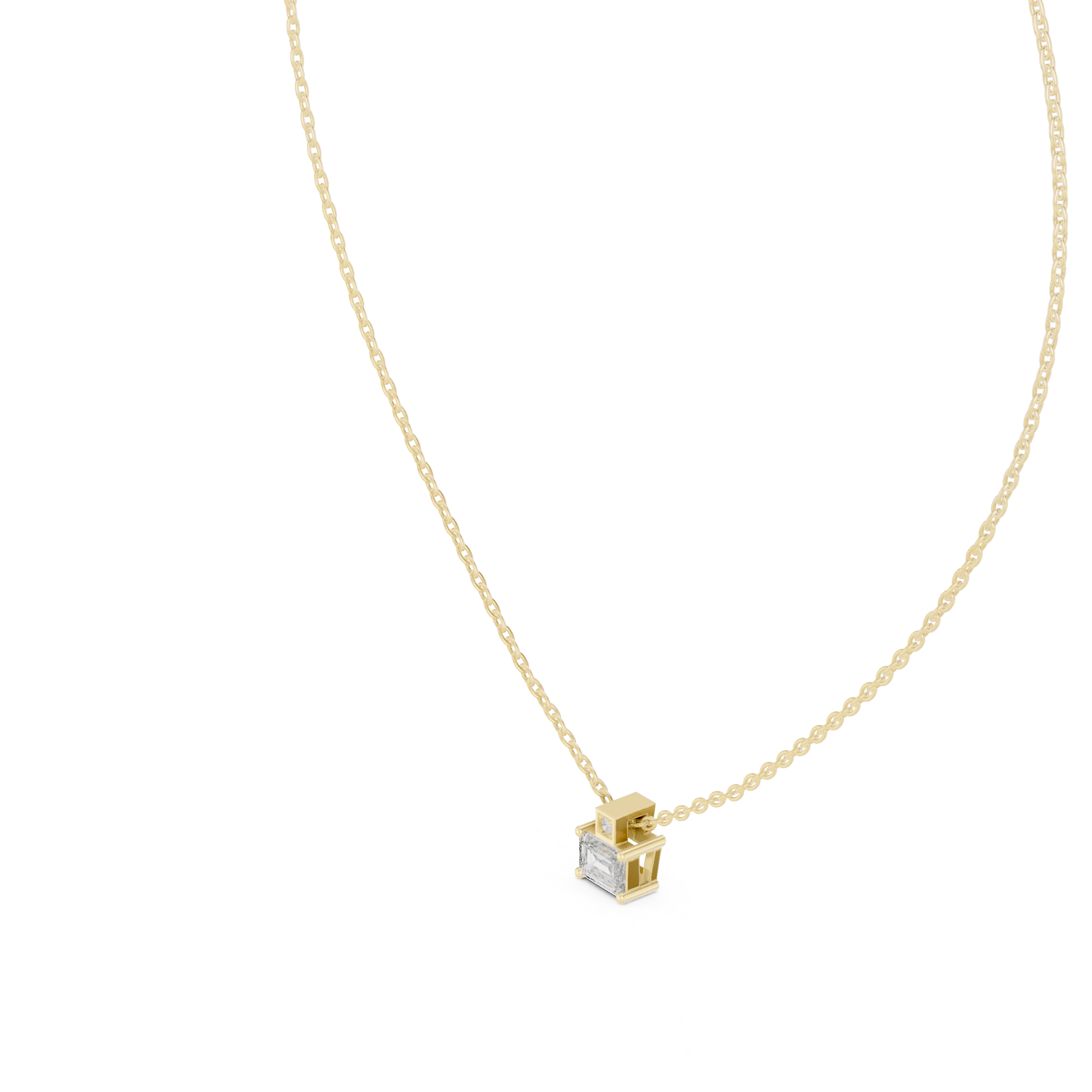 Architectural Sparkle: Dual-Cut Diamond Pendant