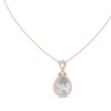 Pear-shaped halo diamond pendant with infinity-inspired