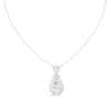 Pear-shaped halo diamond pendant with infinity-inspired