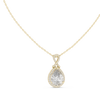 Pear-shaped halo diamond pendant with infinity-inspired
