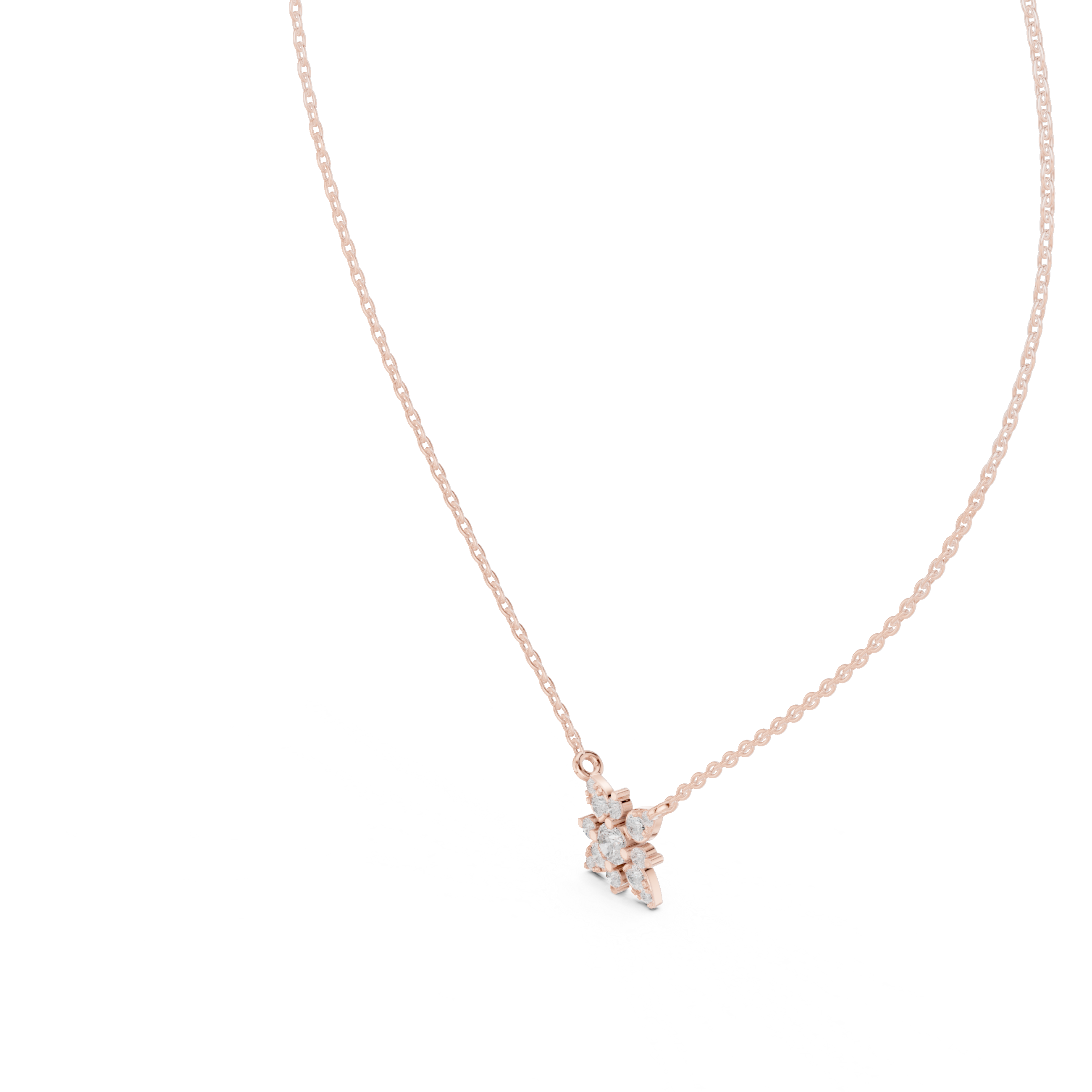Floral cluster diamond pendant