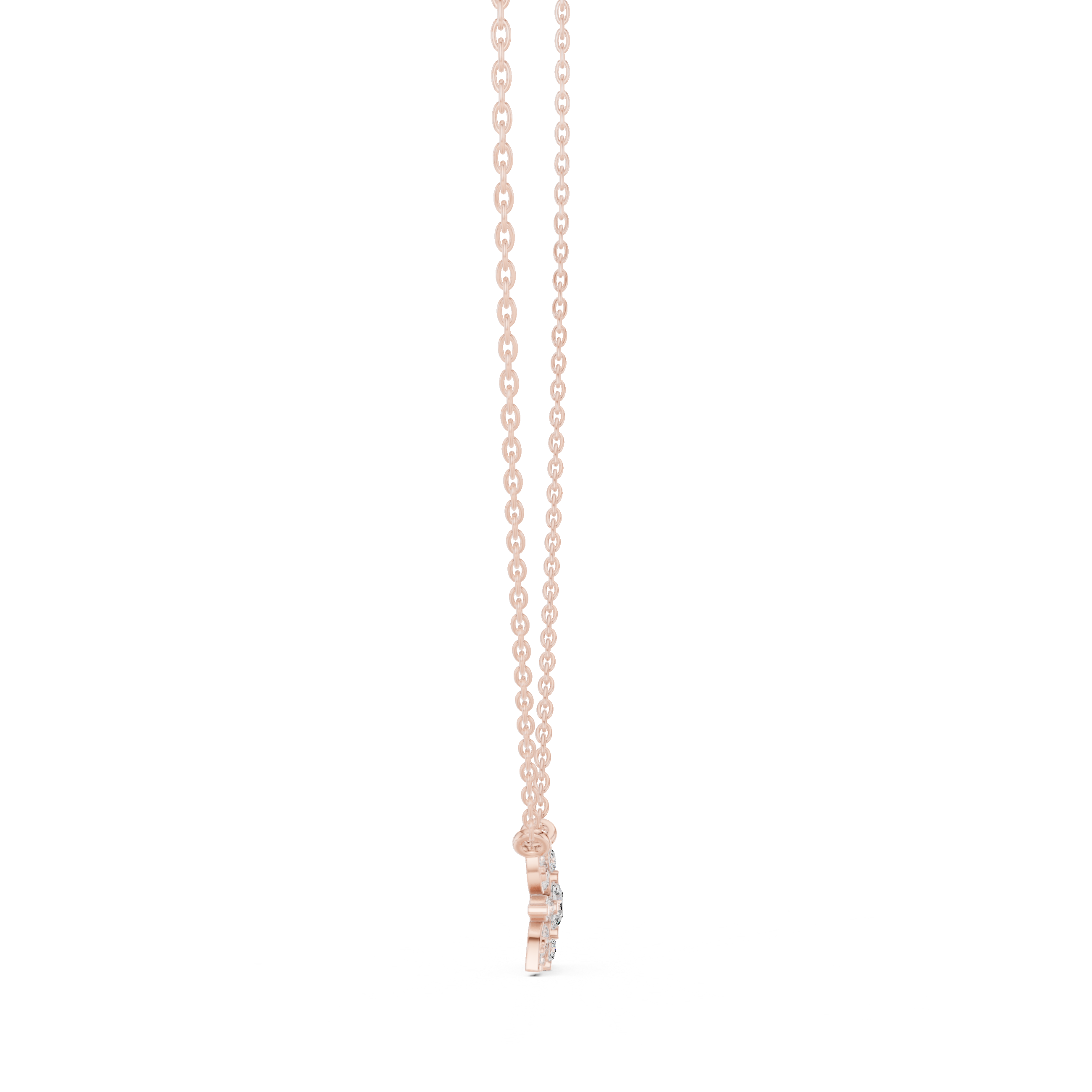 Floral cluster diamond pendant