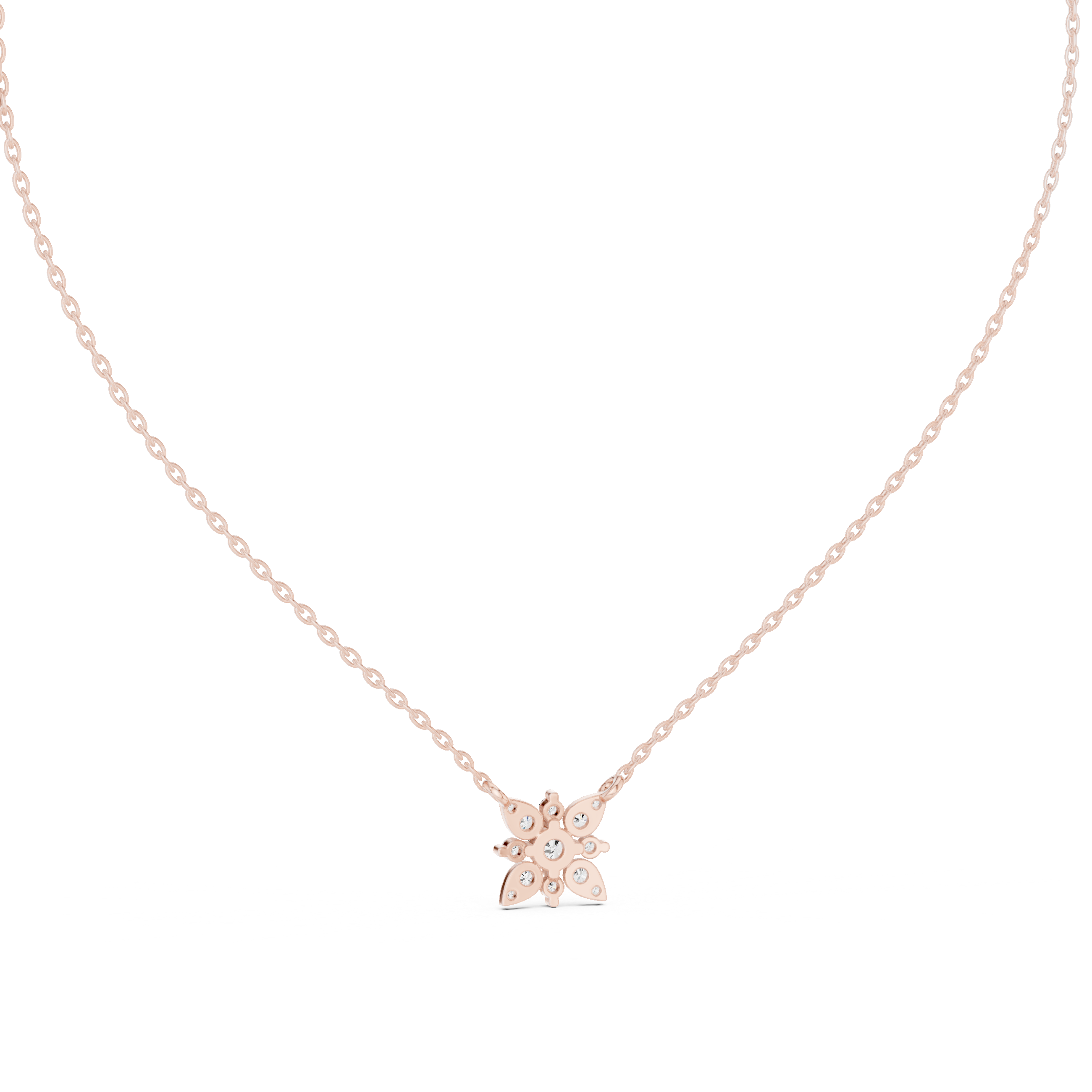 Floral cluster diamond pendant