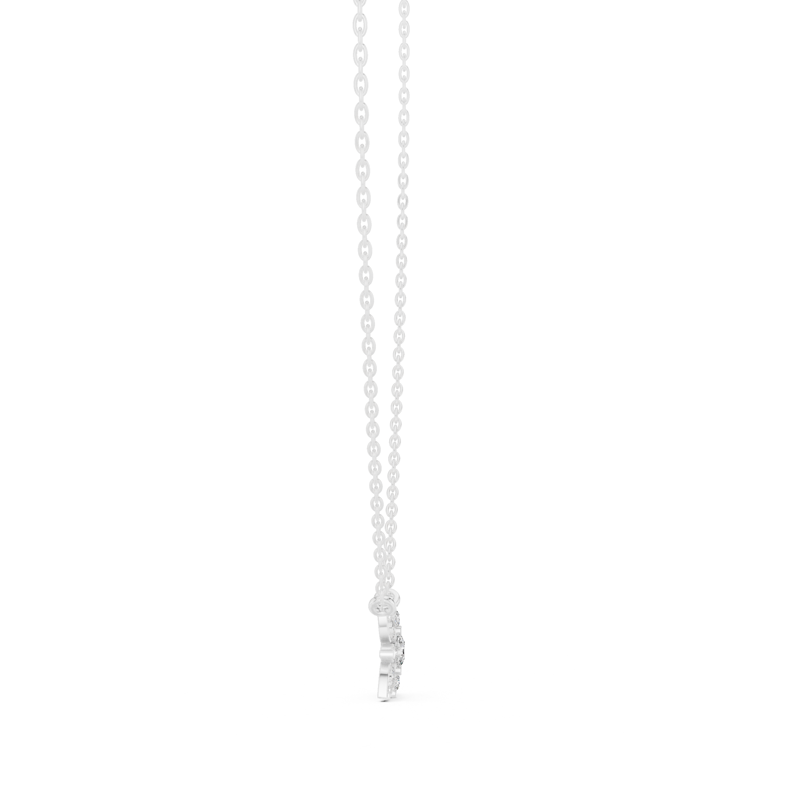 Floral cluster diamond pendant