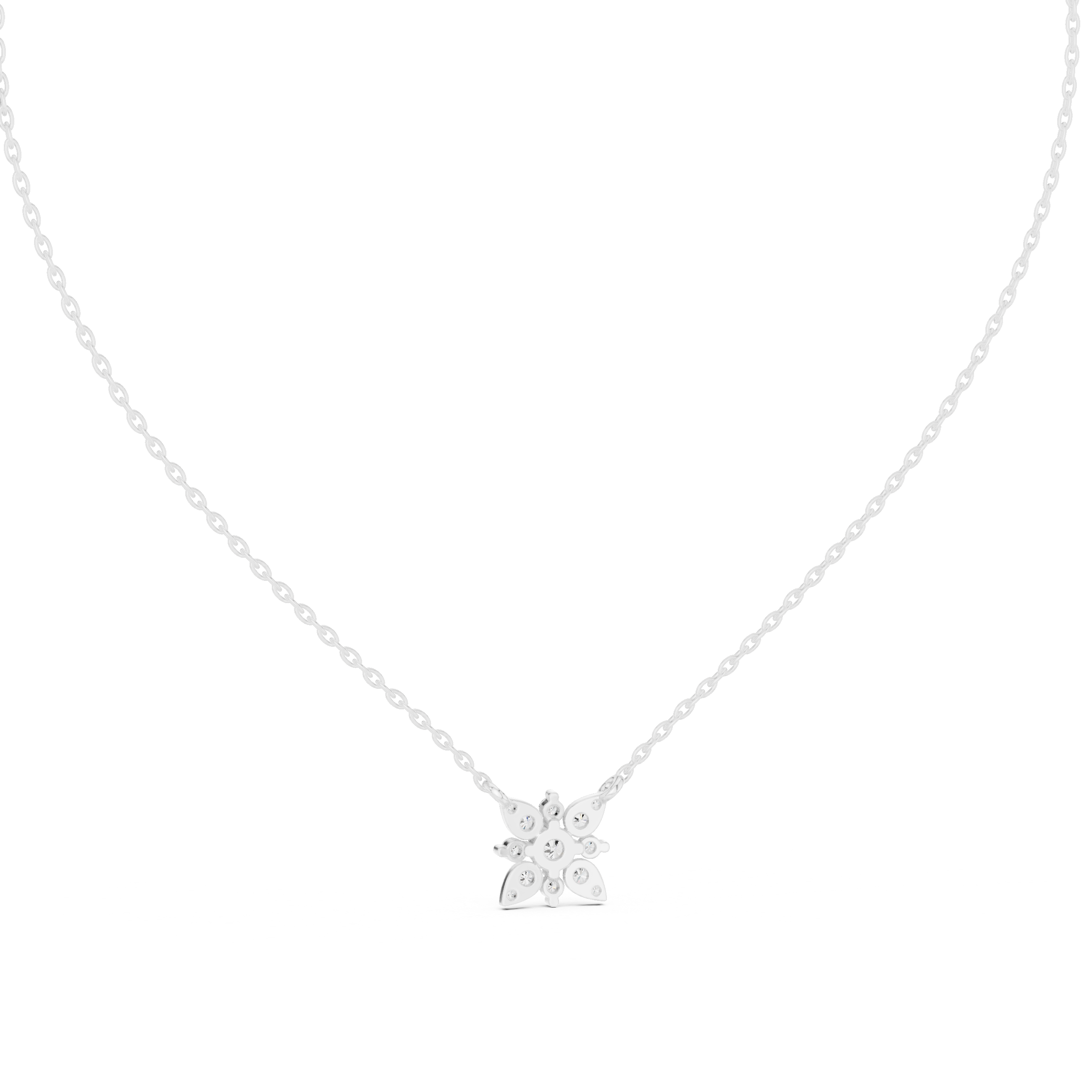 Floral cluster diamond pendant
