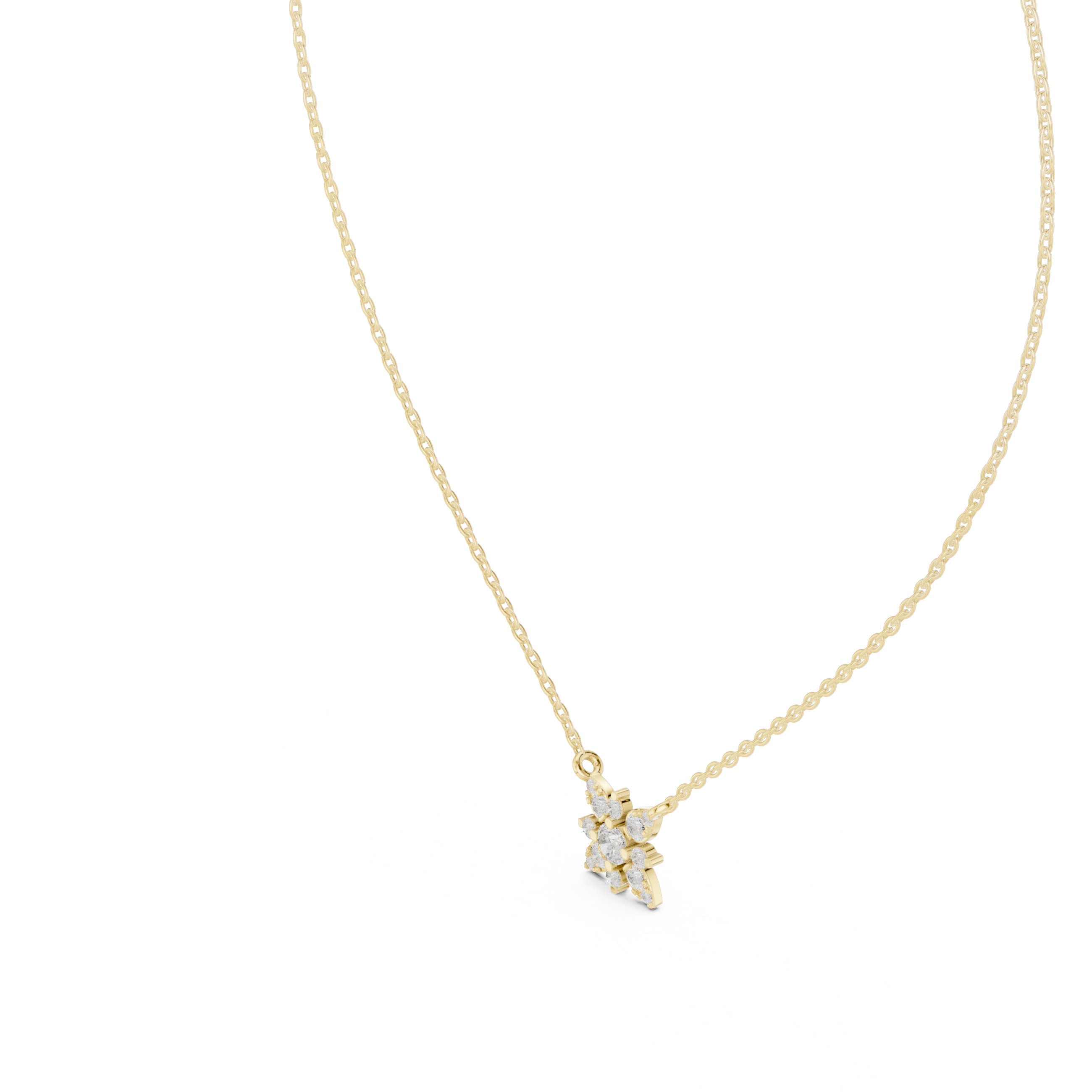 Floral cluster diamond pendant