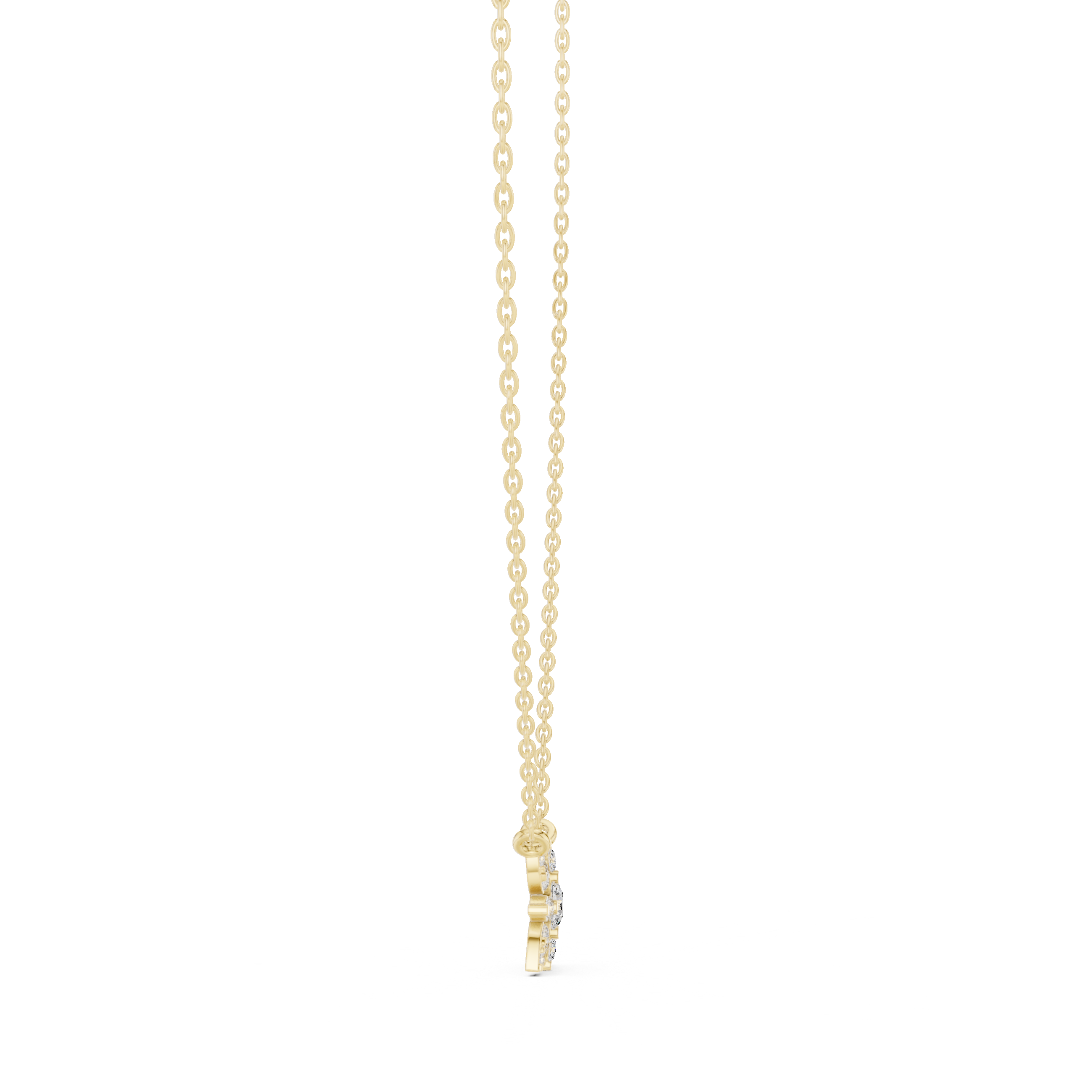 Floral cluster diamond pendant
