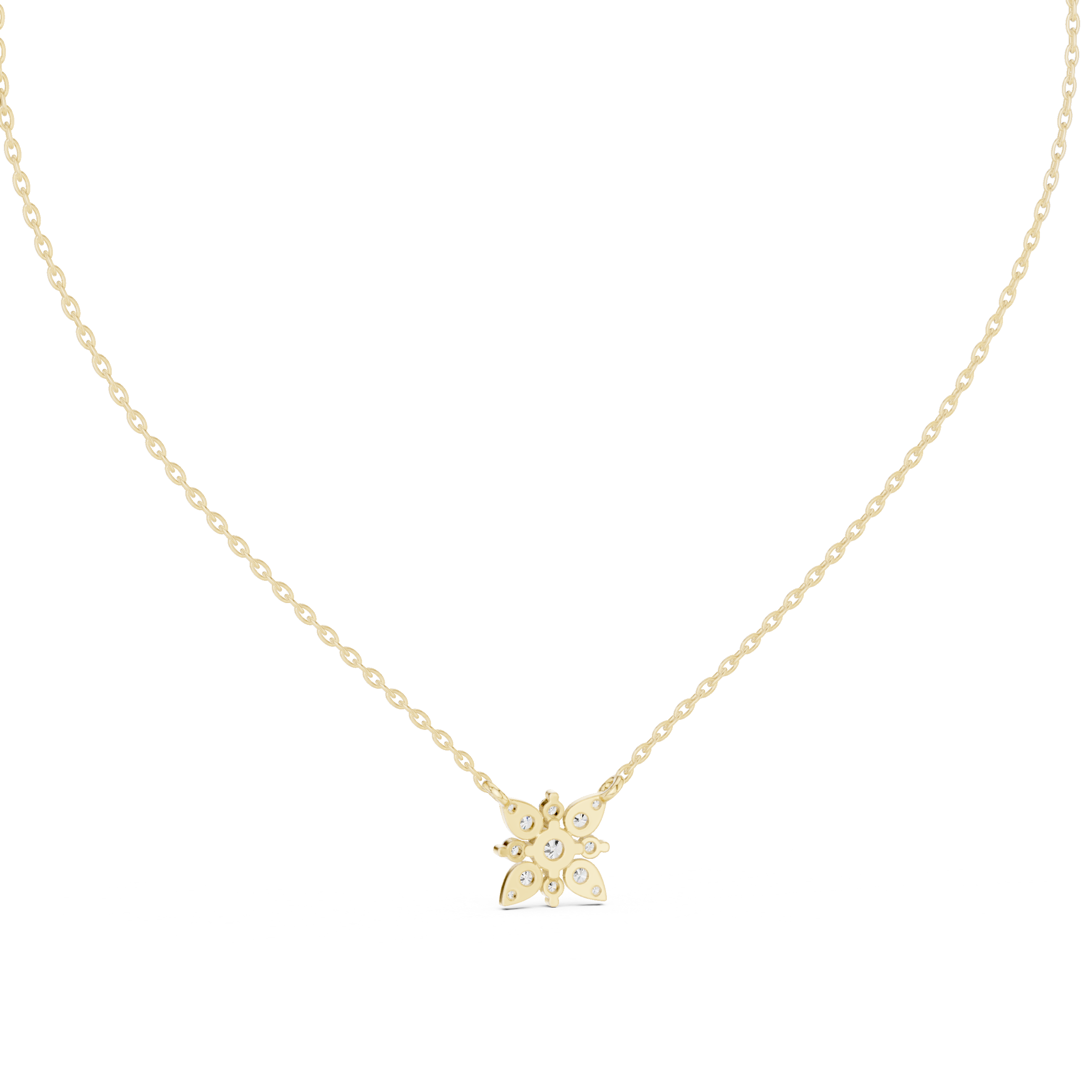 Floral cluster diamond pendant