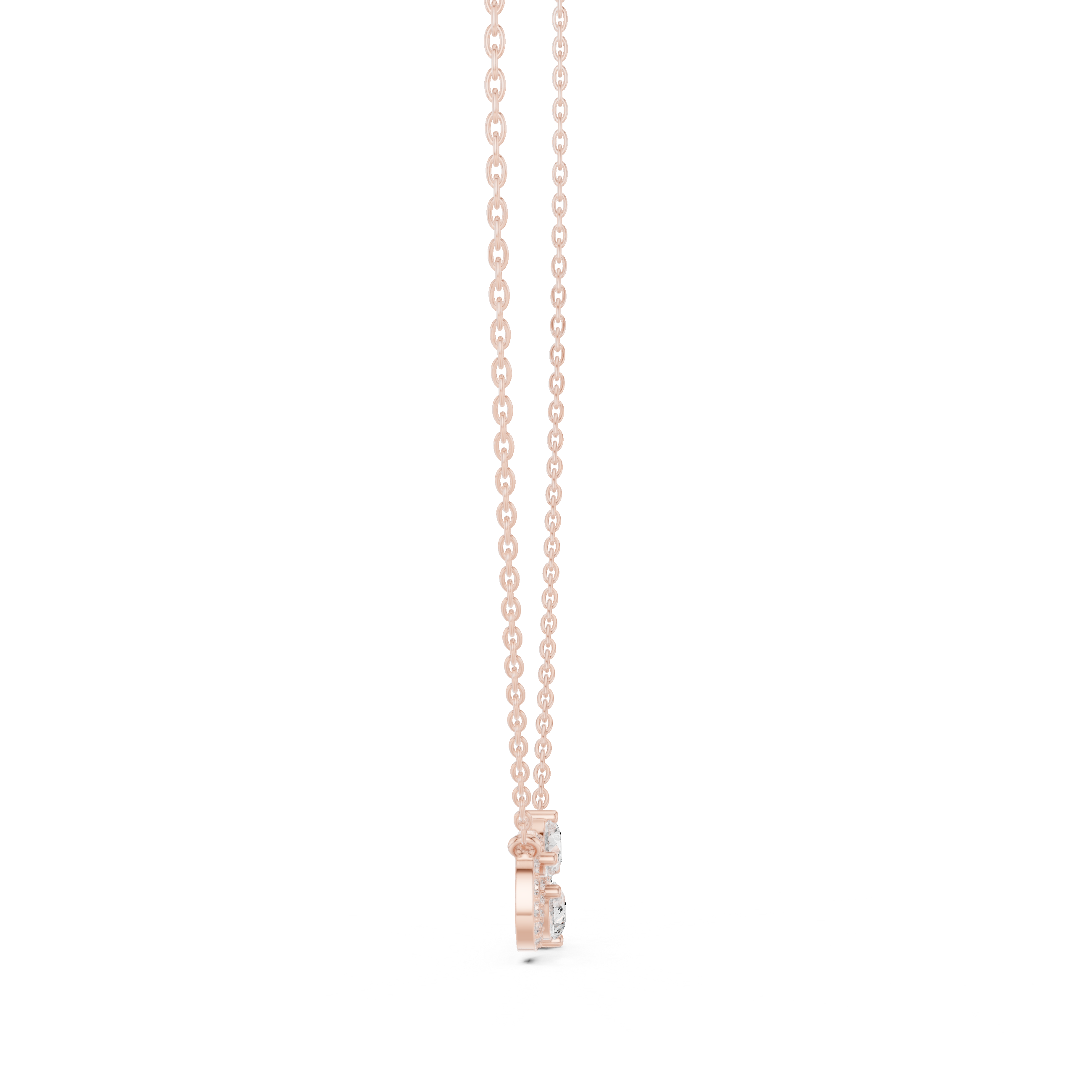 Infinity symbol pendant with pear-shaped diamonds