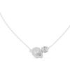 Pear and round diamond duo pendant with a pavé halo