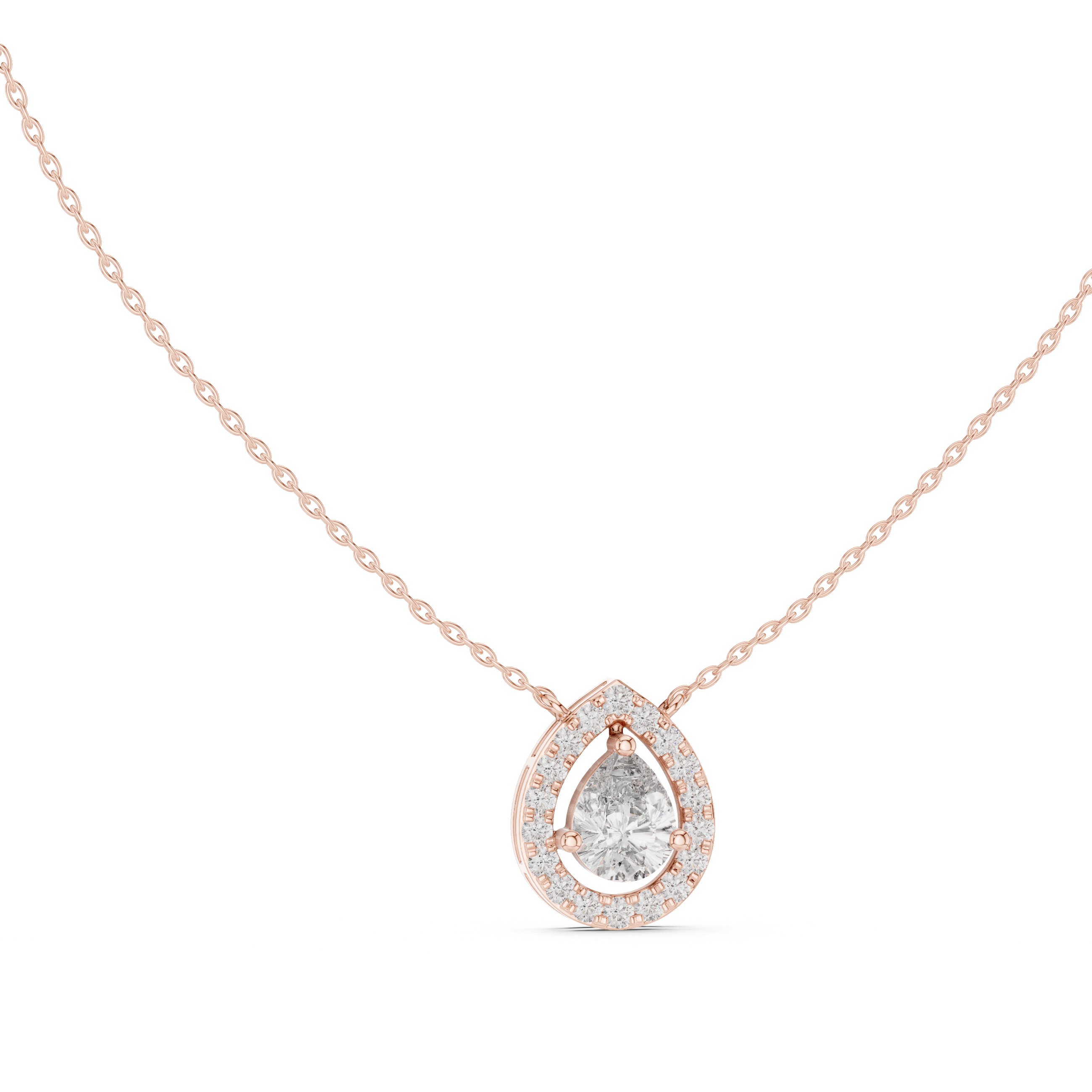 Gold Teardrop Diamond Pendant