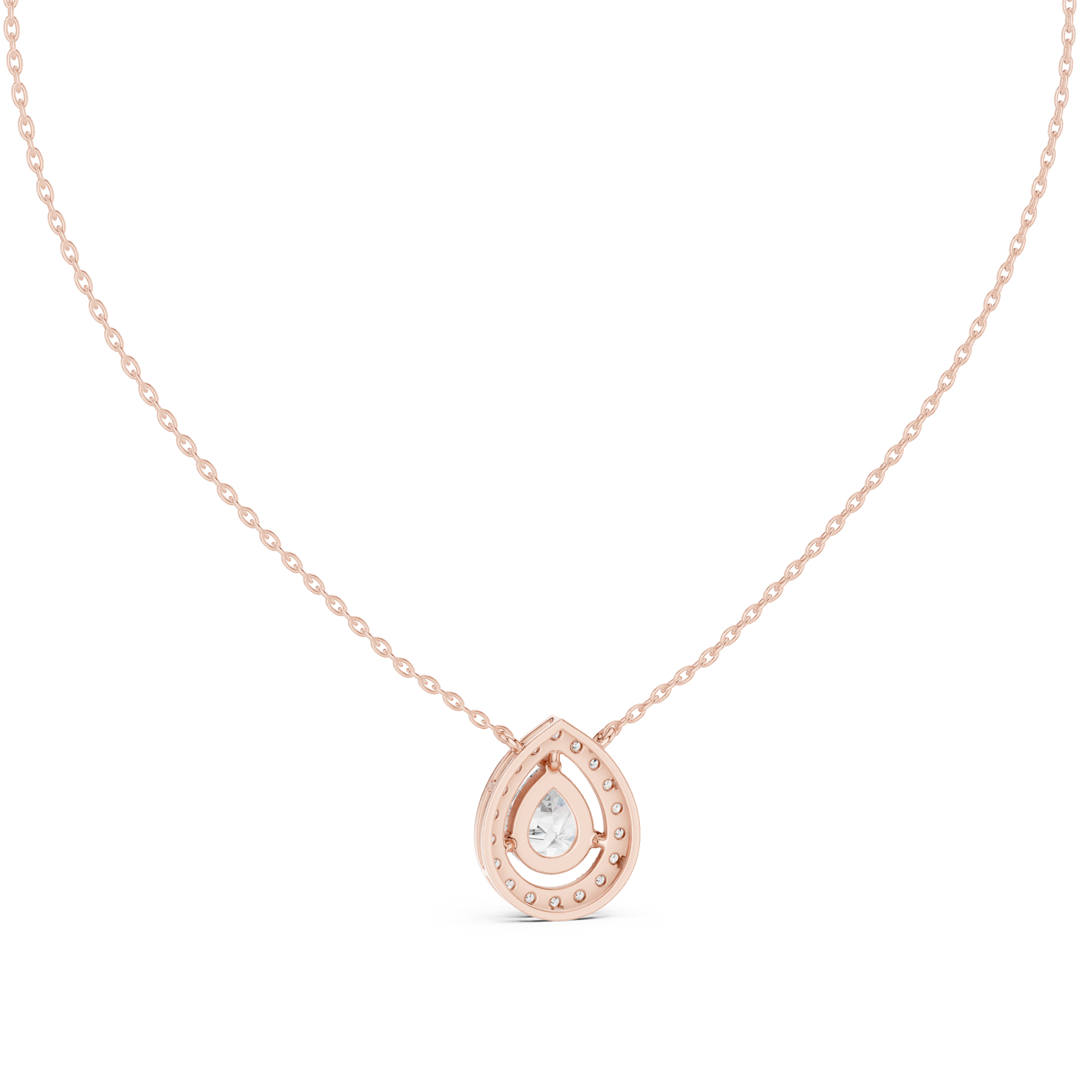 Gold Teardrop Diamond Pendant