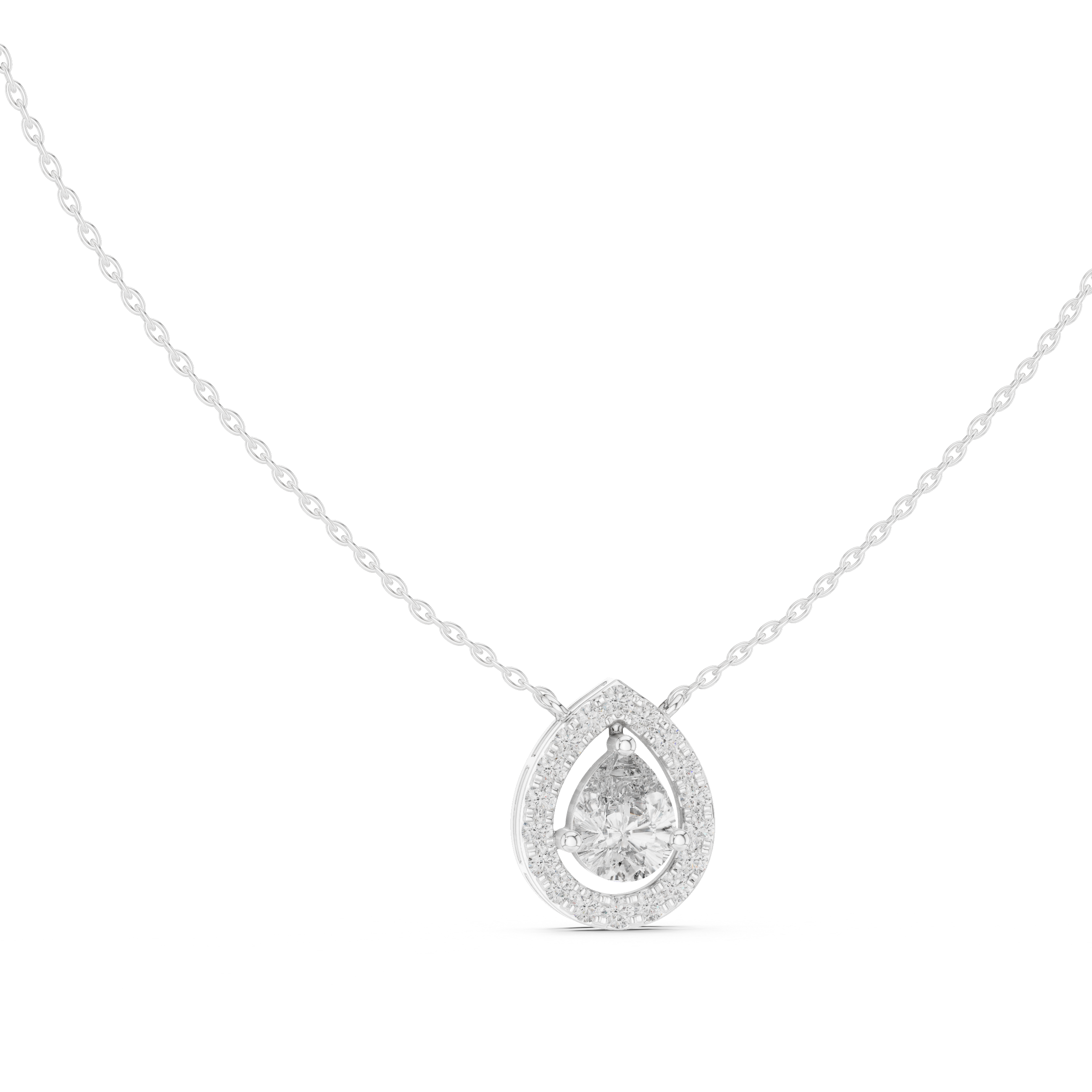 Gold Teardrop Diamond Pendant