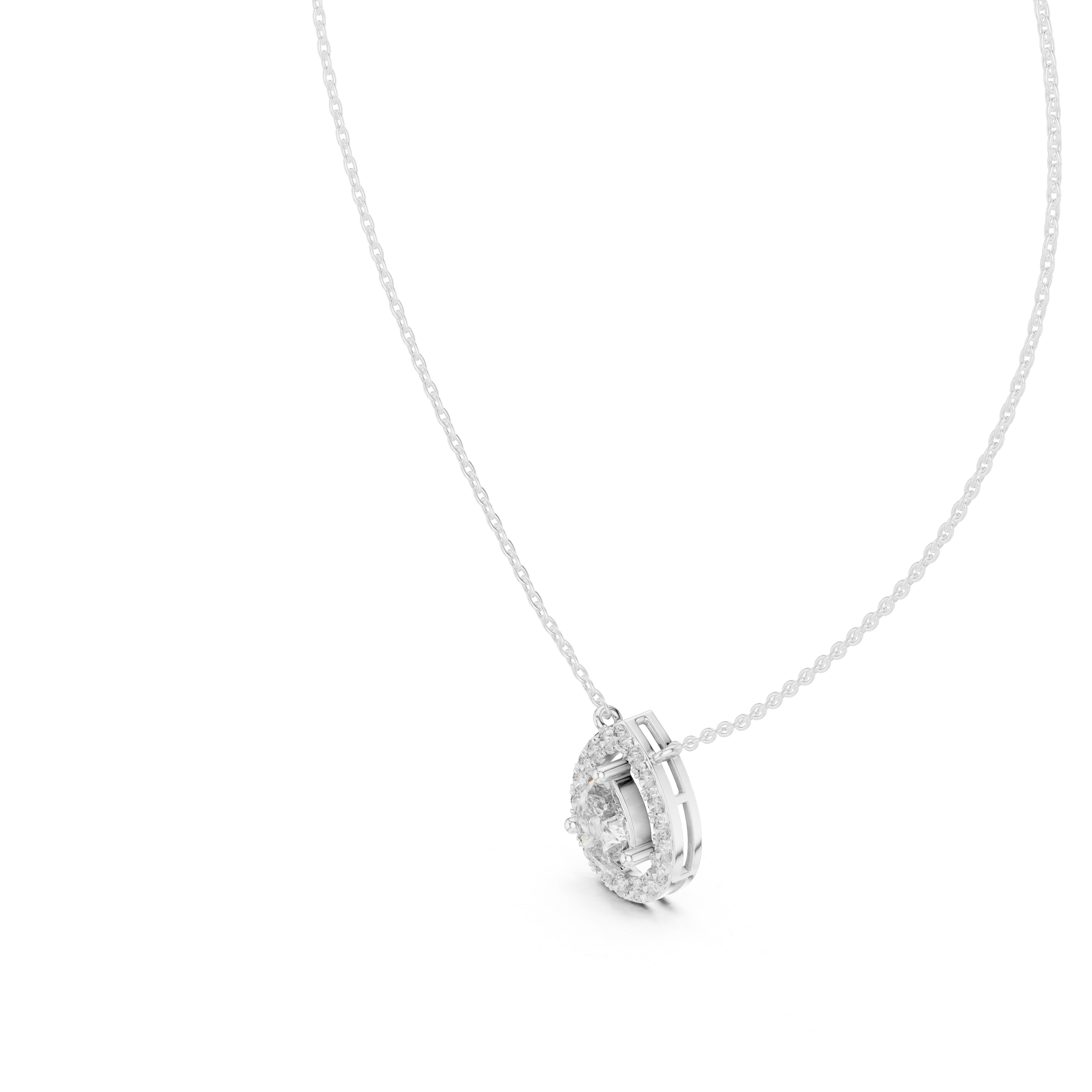 Gold Teardrop Diamond Pendant