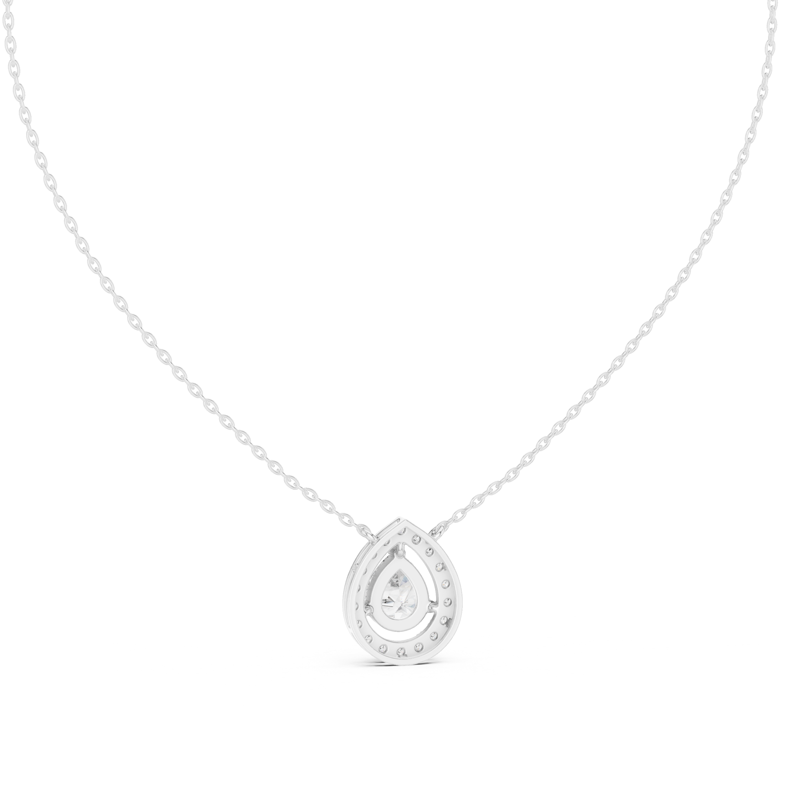 Gold Teardrop Diamond Pendant