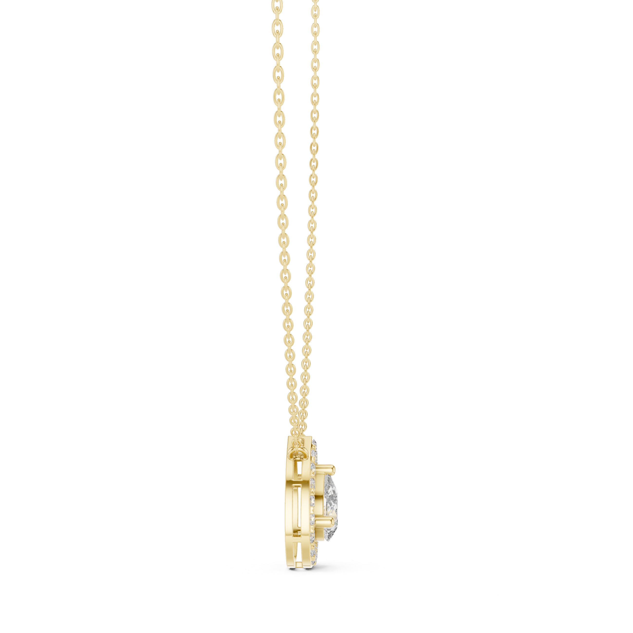 Gold Teardrop Diamond Pendant