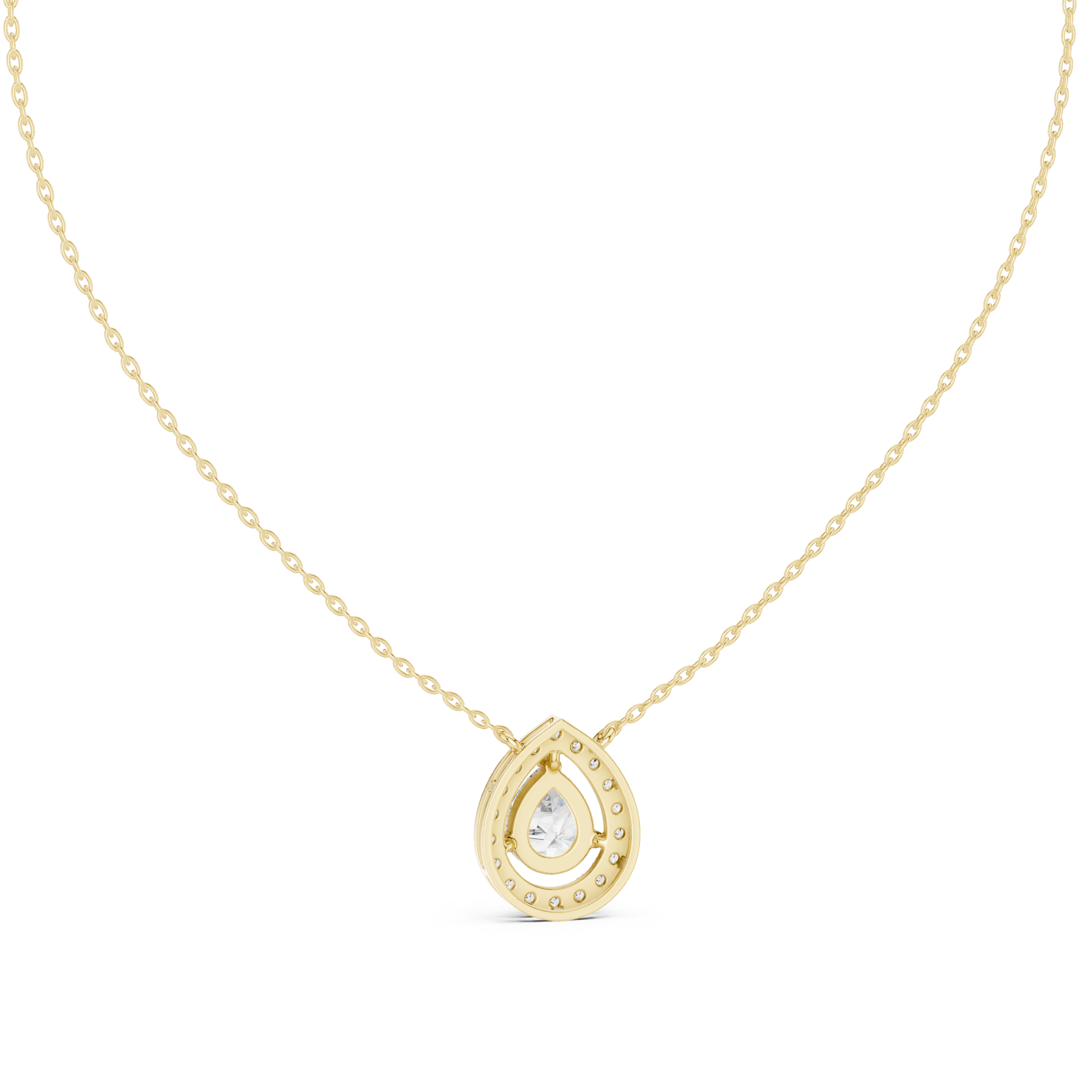 Gold Teardrop Diamond Pendant