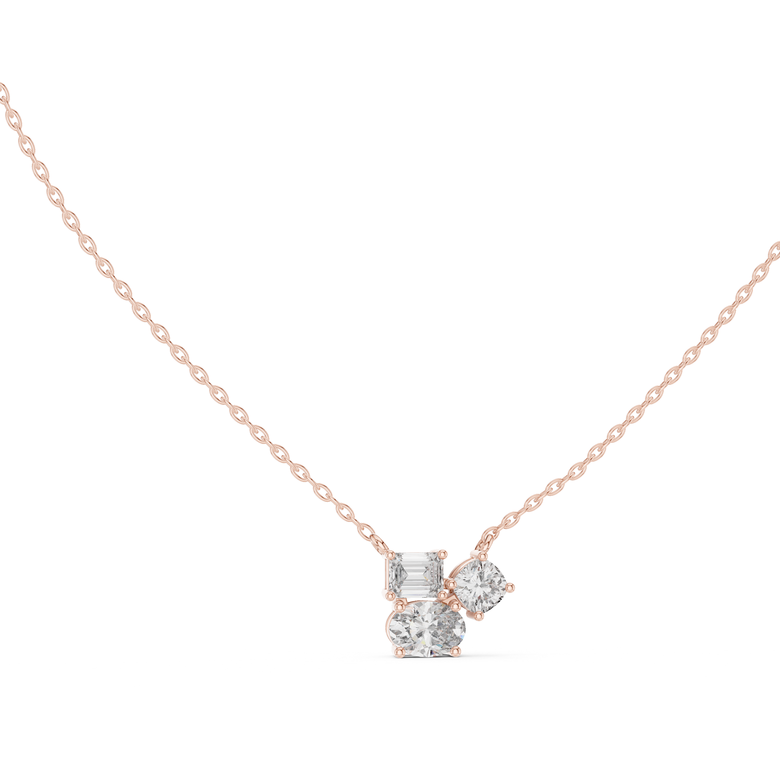 Three Distinct Diamond Cuts Pendant