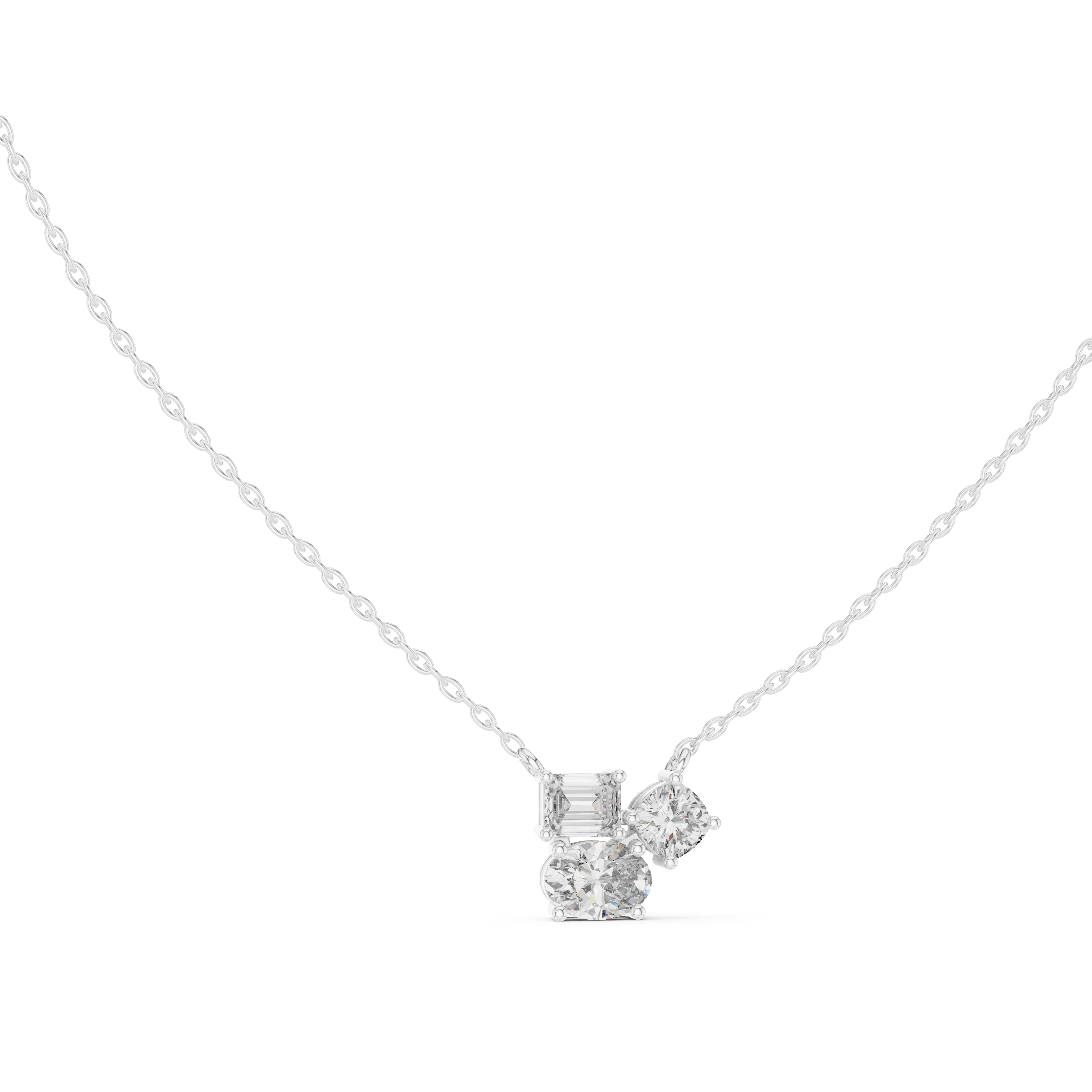 Three Distinct Diamond Cuts Pendant