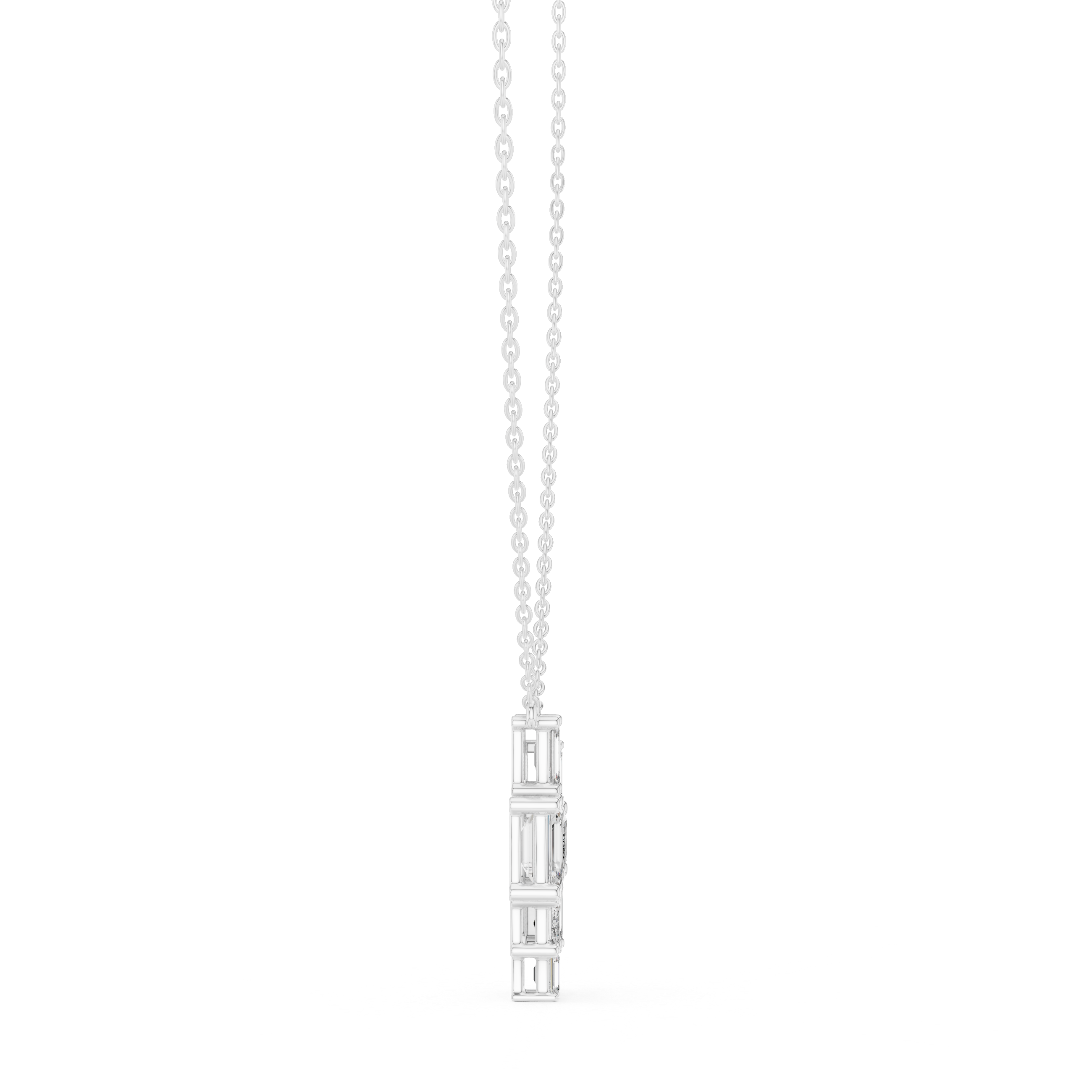 Clustered Emerald-Cut Diamond Pendant