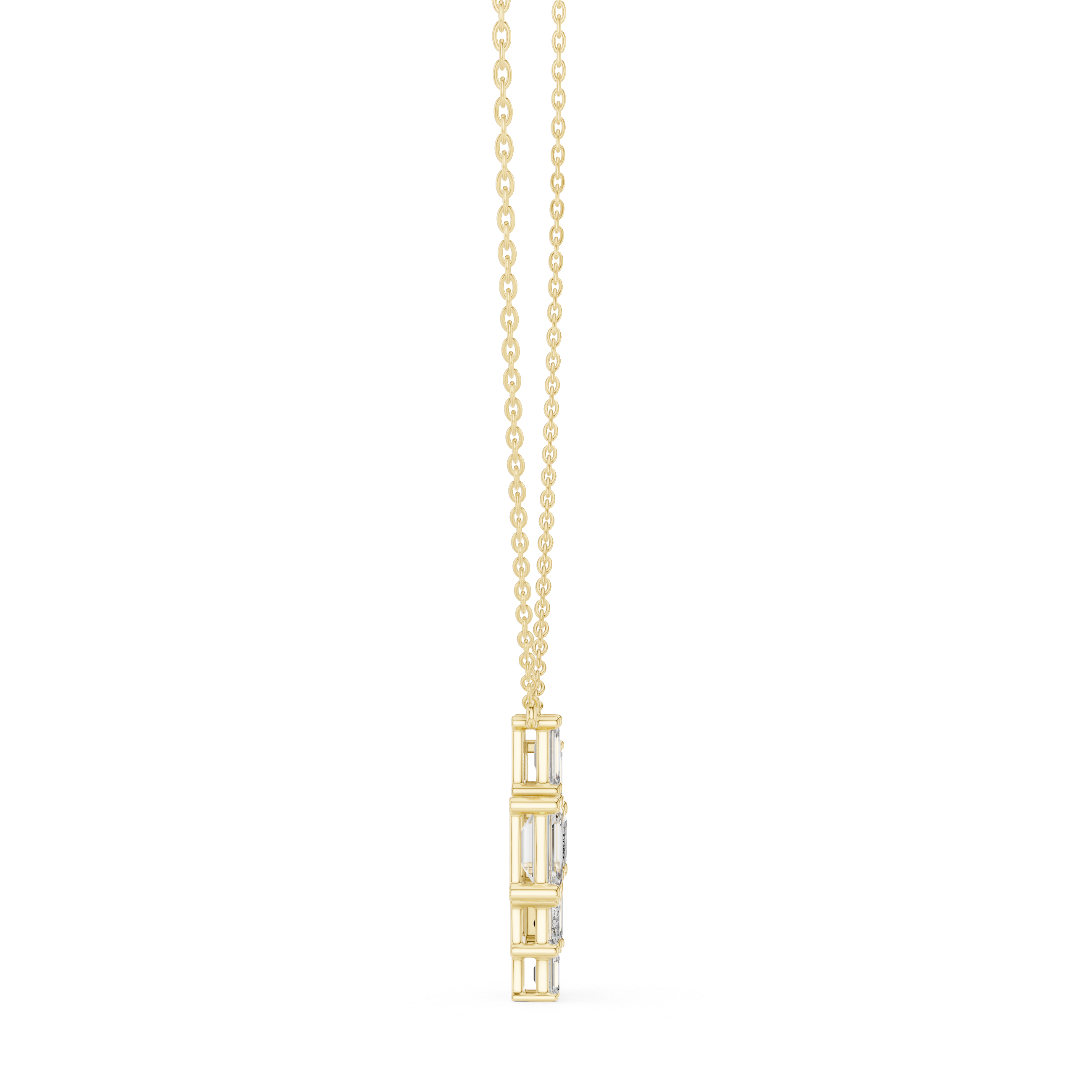 Clustered Emerald-Cut Diamond Pendant