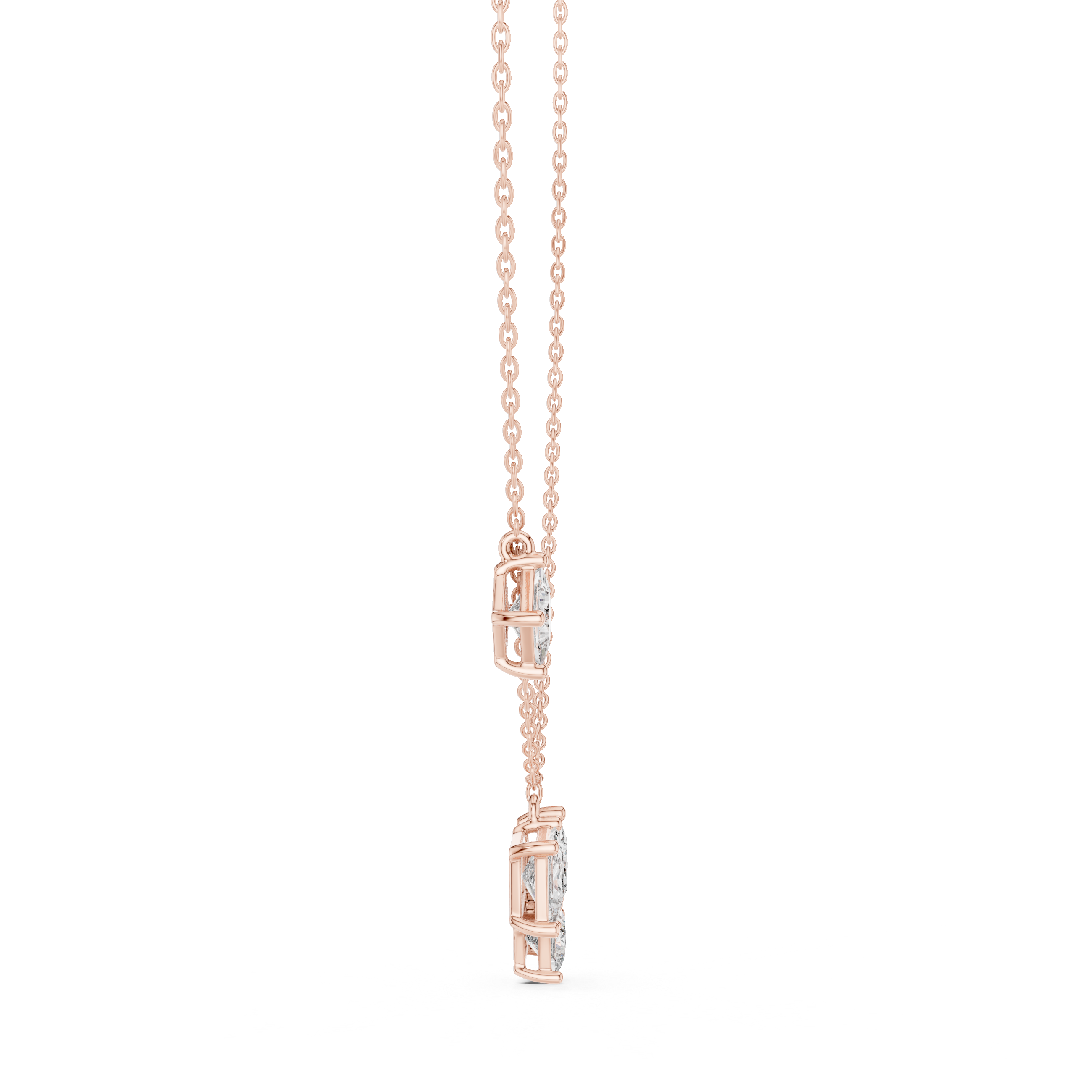 Clustered Princess-Cut Diamond Pendant