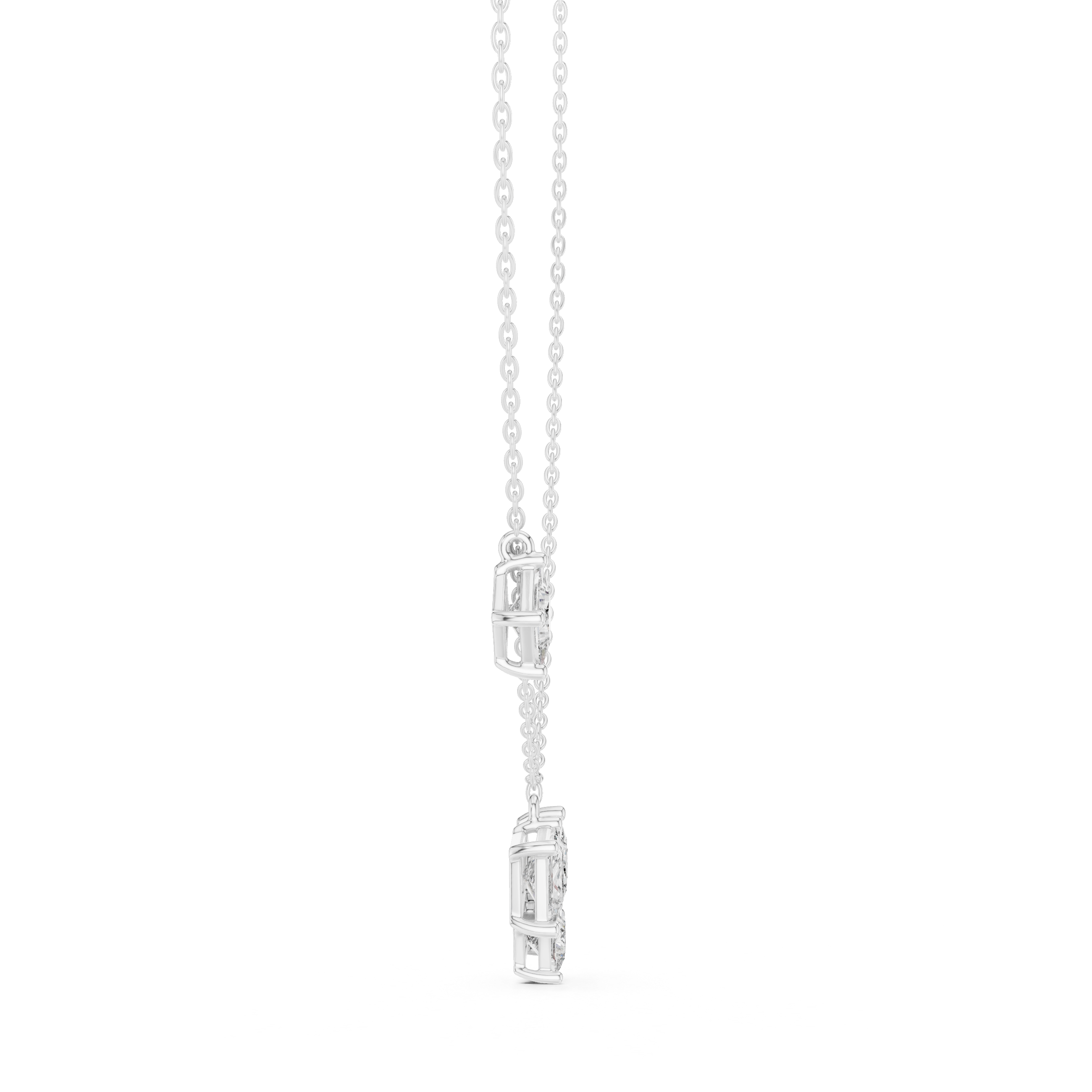 Clustered Princess-Cut Diamond Pendant