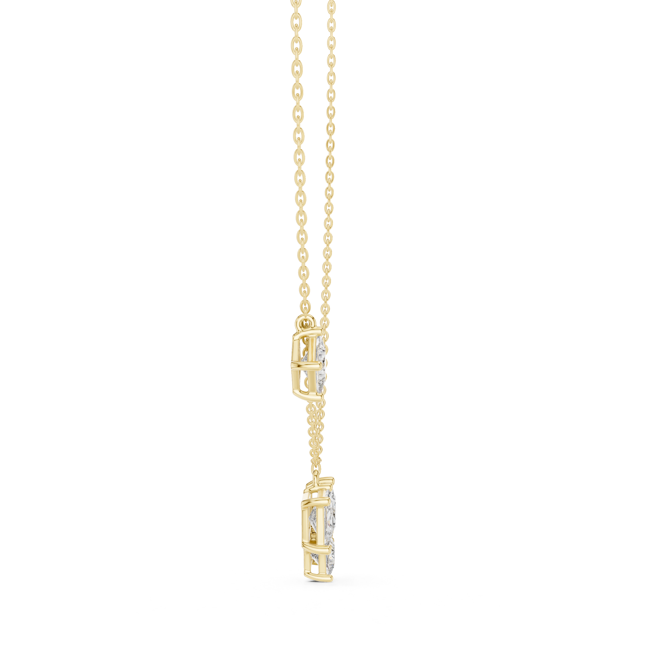 Clustered Princess-Cut Diamond Pendant