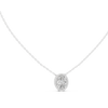 Oval Halo Diamond Pendant Necklace