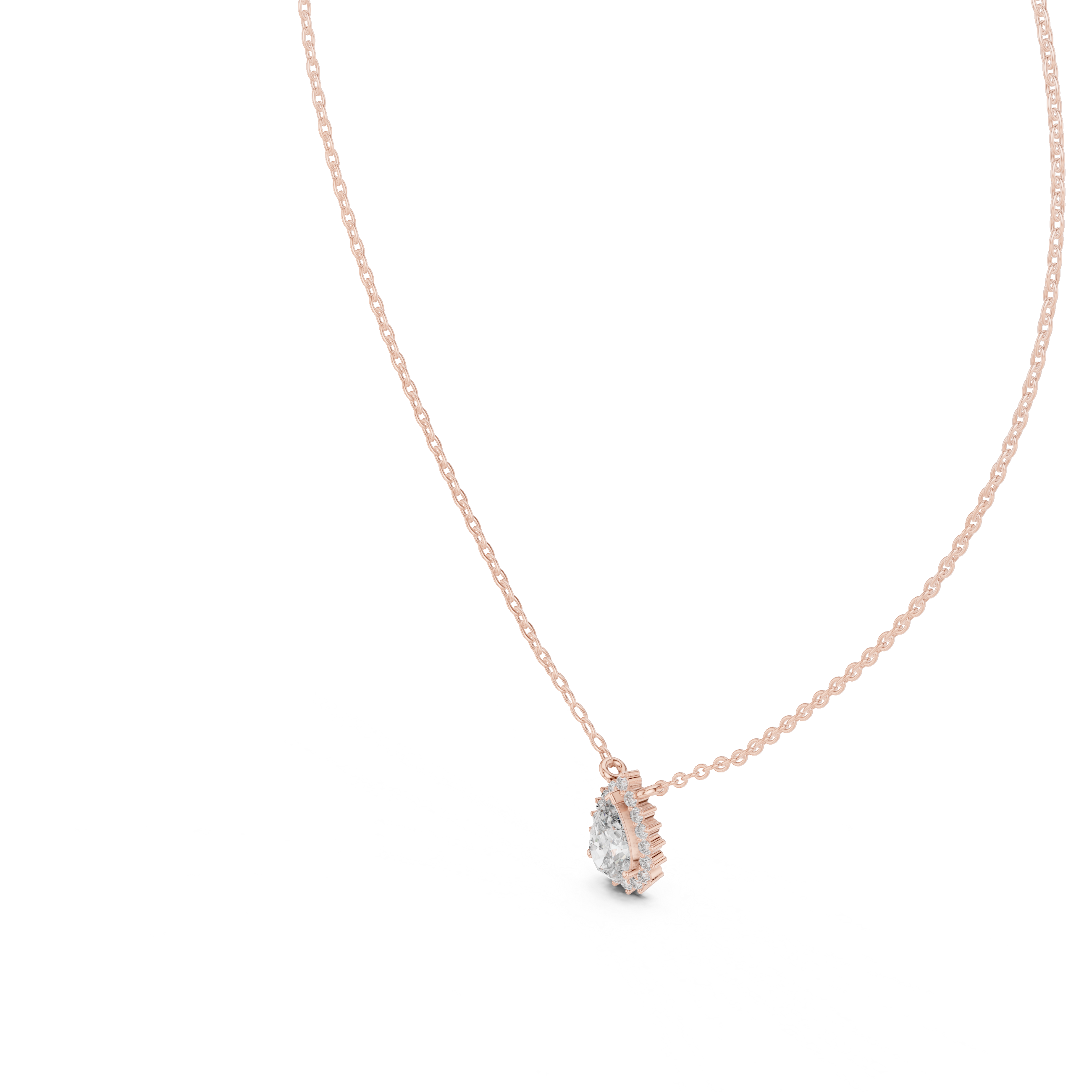 Teardrop Halo Diamond Pendant