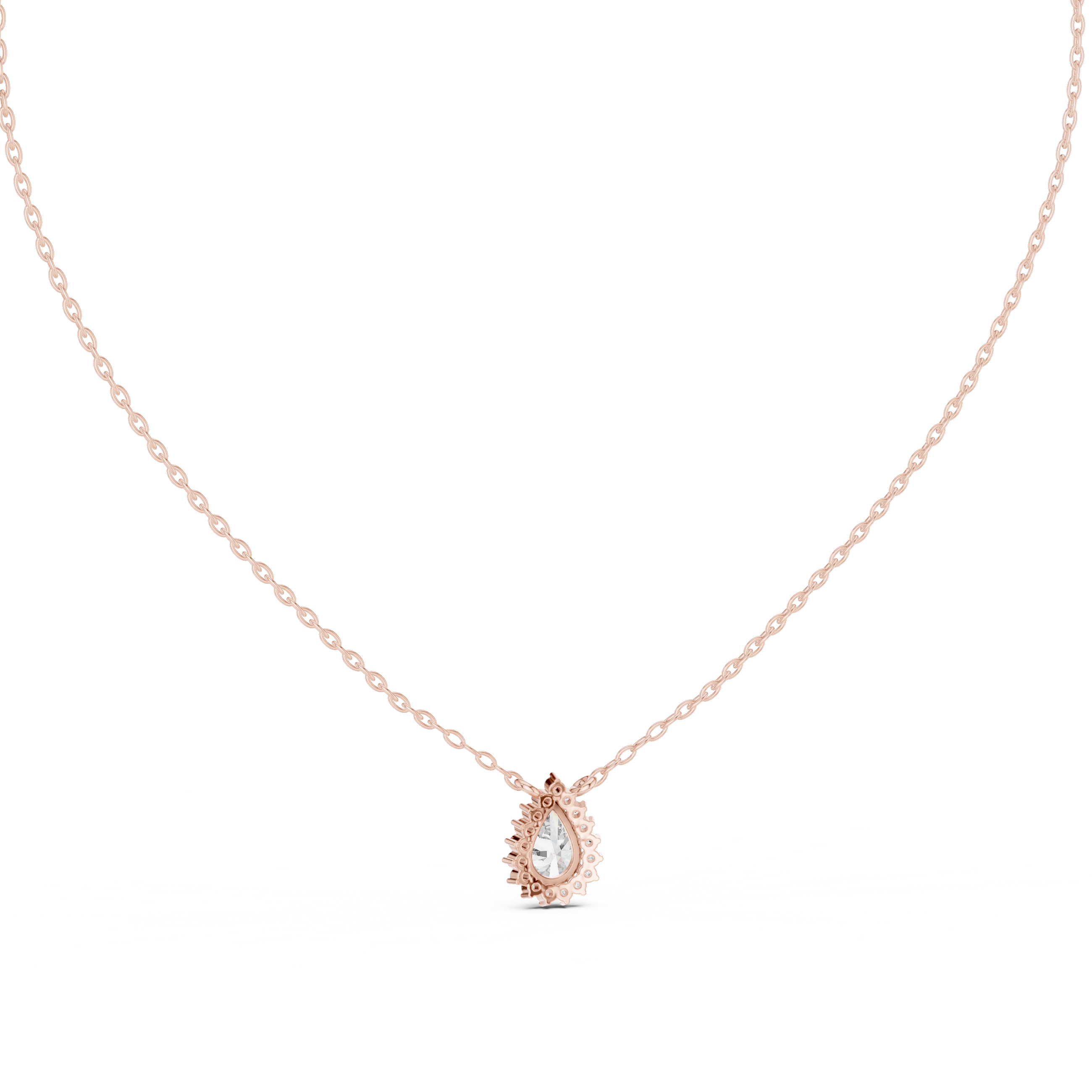 Teardrop Halo Diamond Pendant
