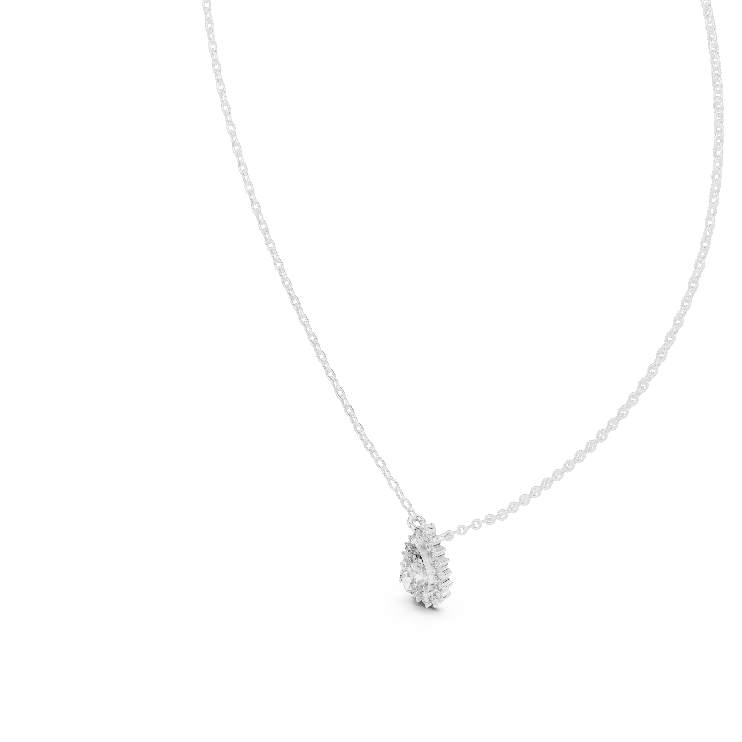 Teardrop Halo Diamond Pendant