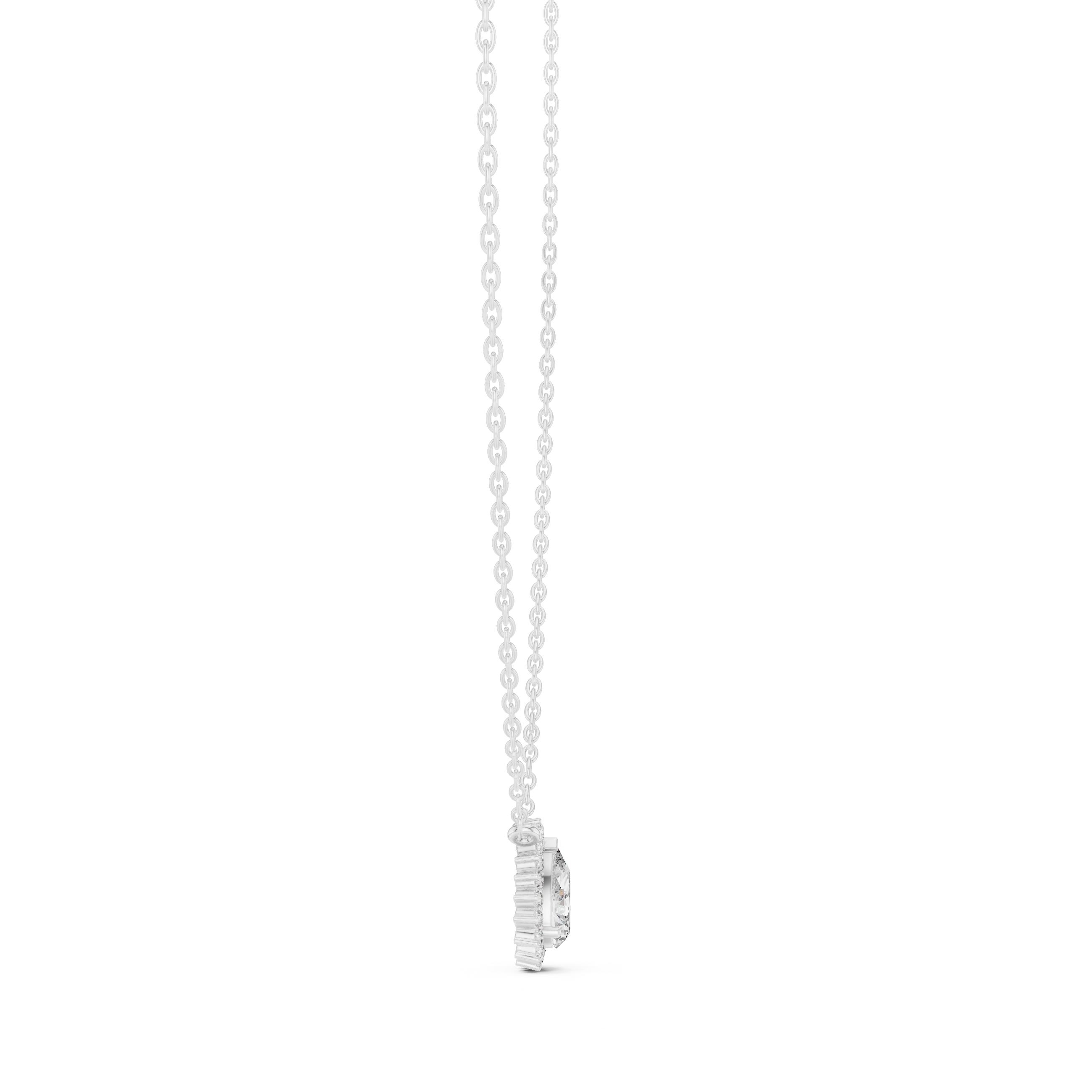 Teardrop Halo Diamond Pendant