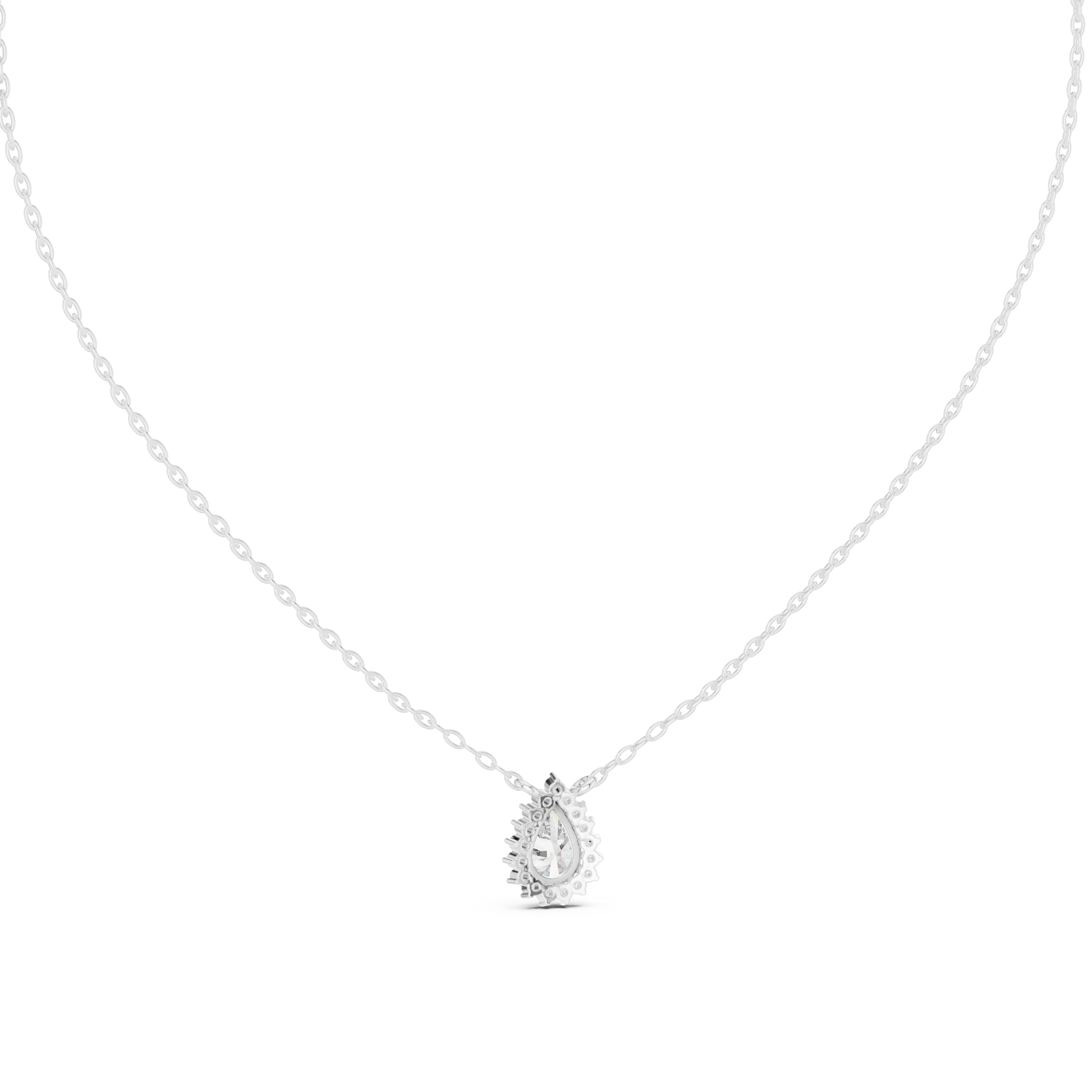 Teardrop Halo Diamond Pendant