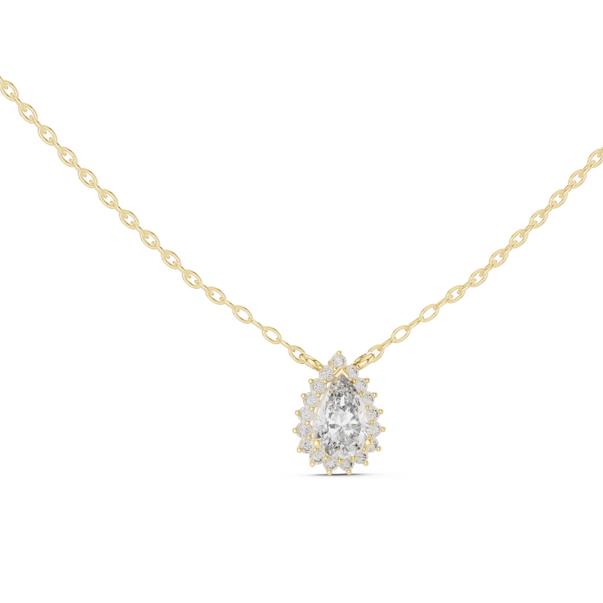 Teardrop Halo Diamond Pendant