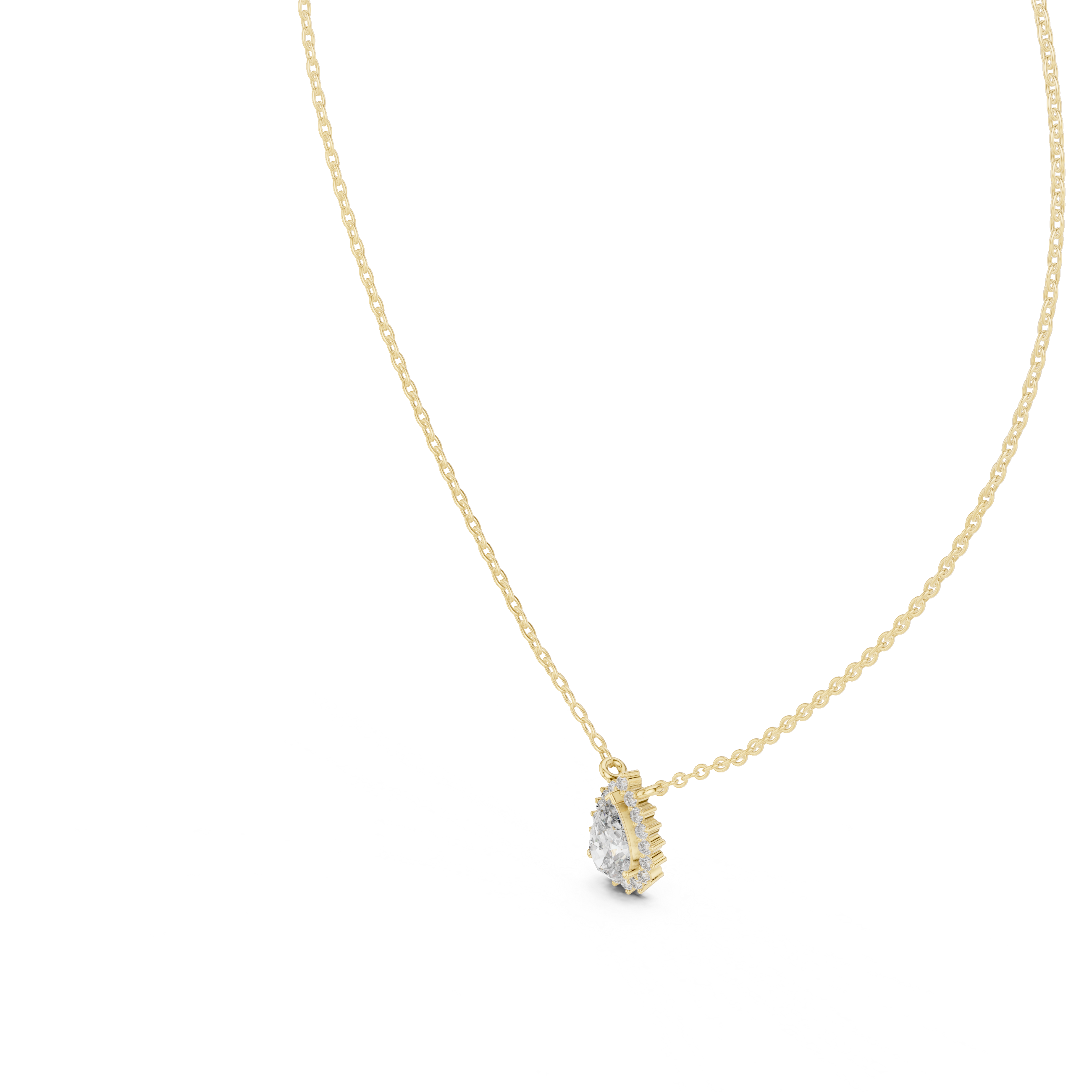 Teardrop Halo Diamond Pendant