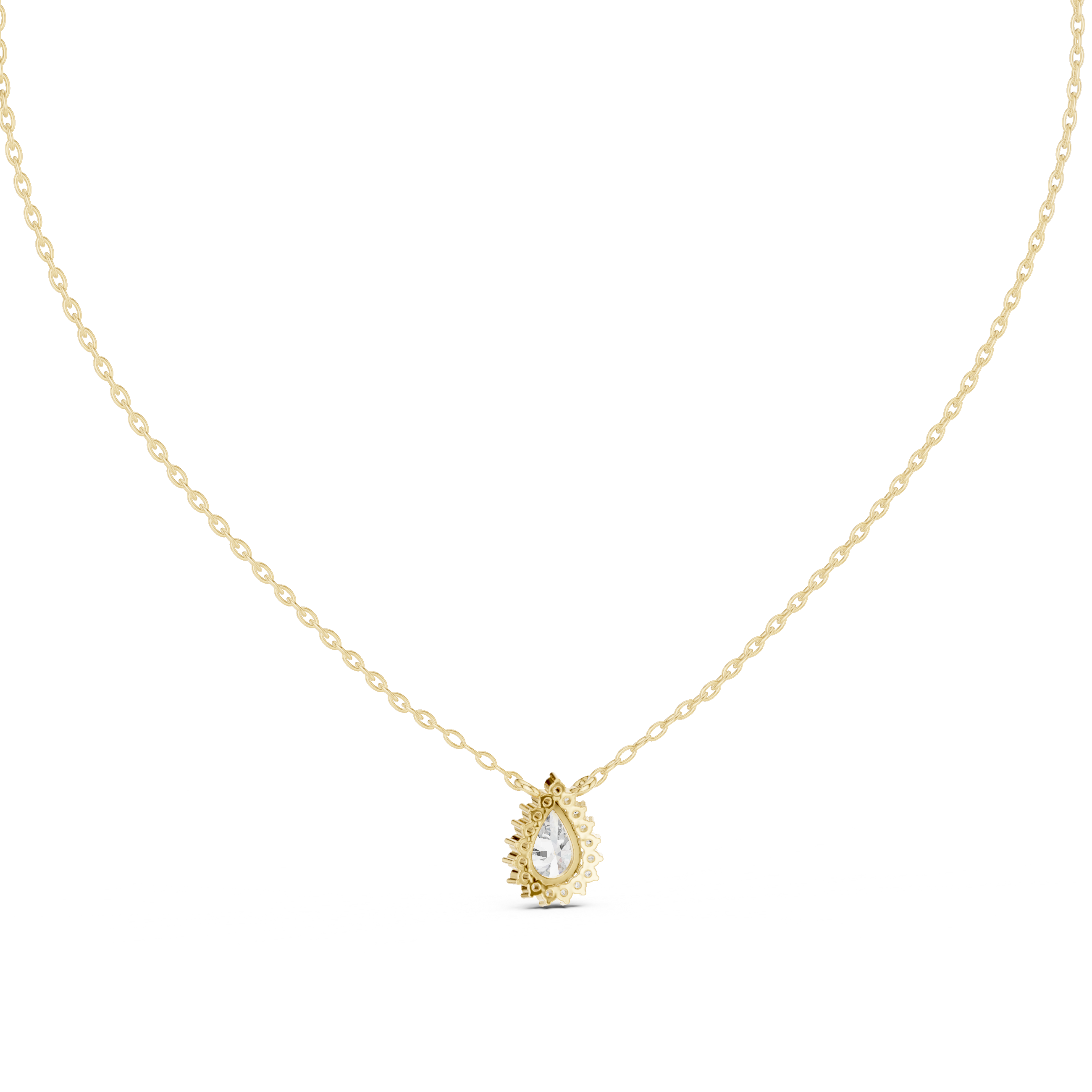Teardrop Halo Diamond Pendant