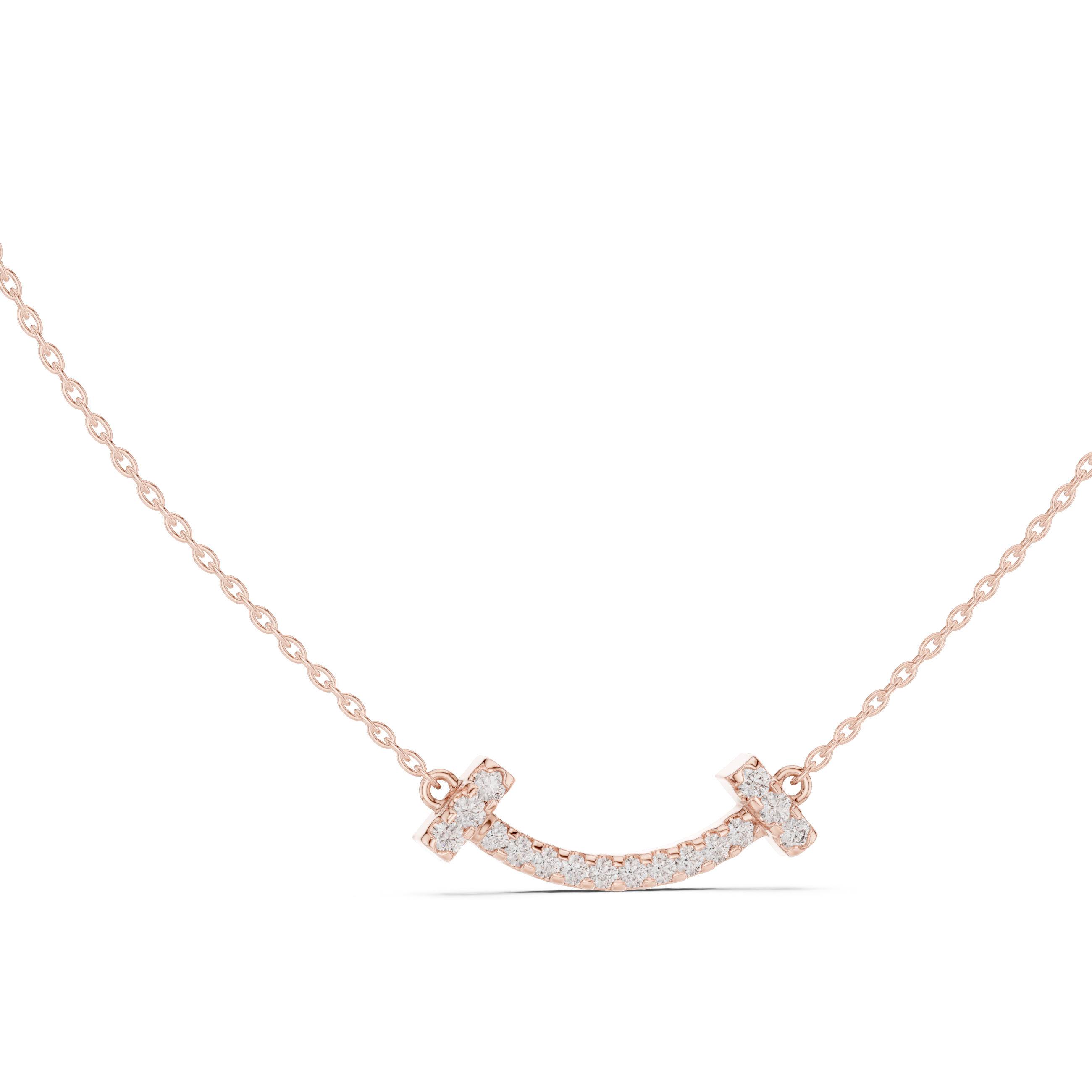 Diamond-Accented Smile Bar pendant