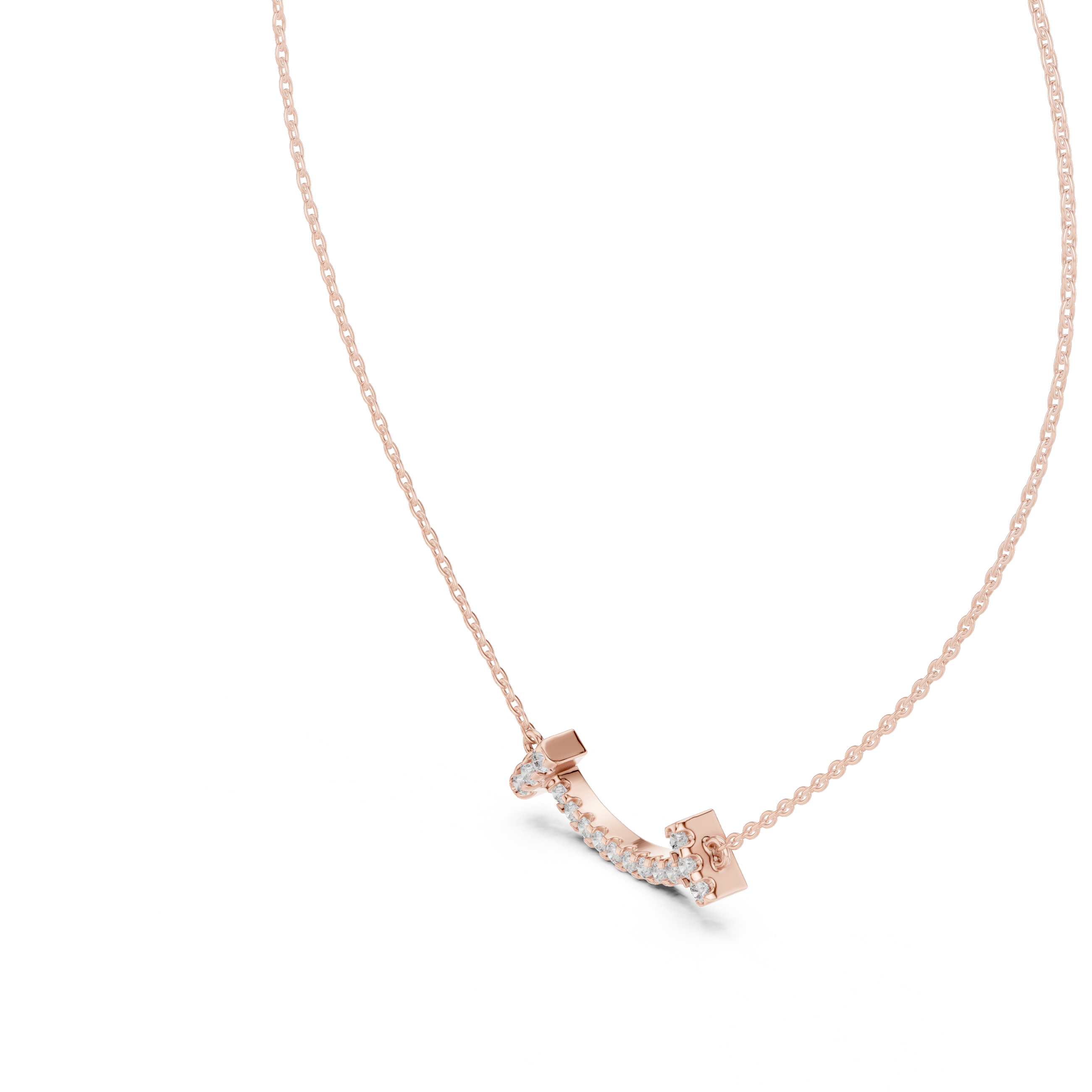 Diamond-Accented Smile Bar pendant