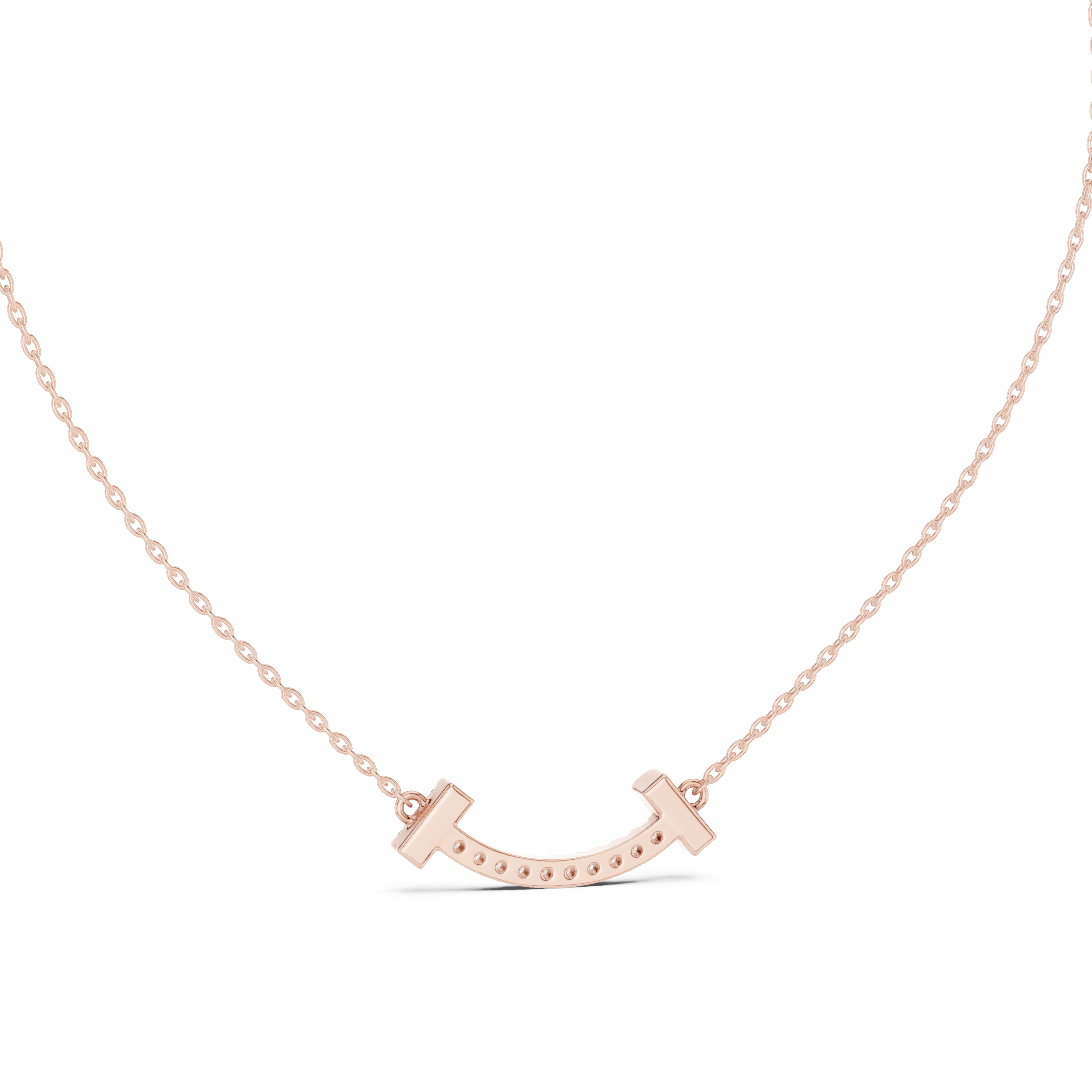Diamond-Accented Smile Bar pendant