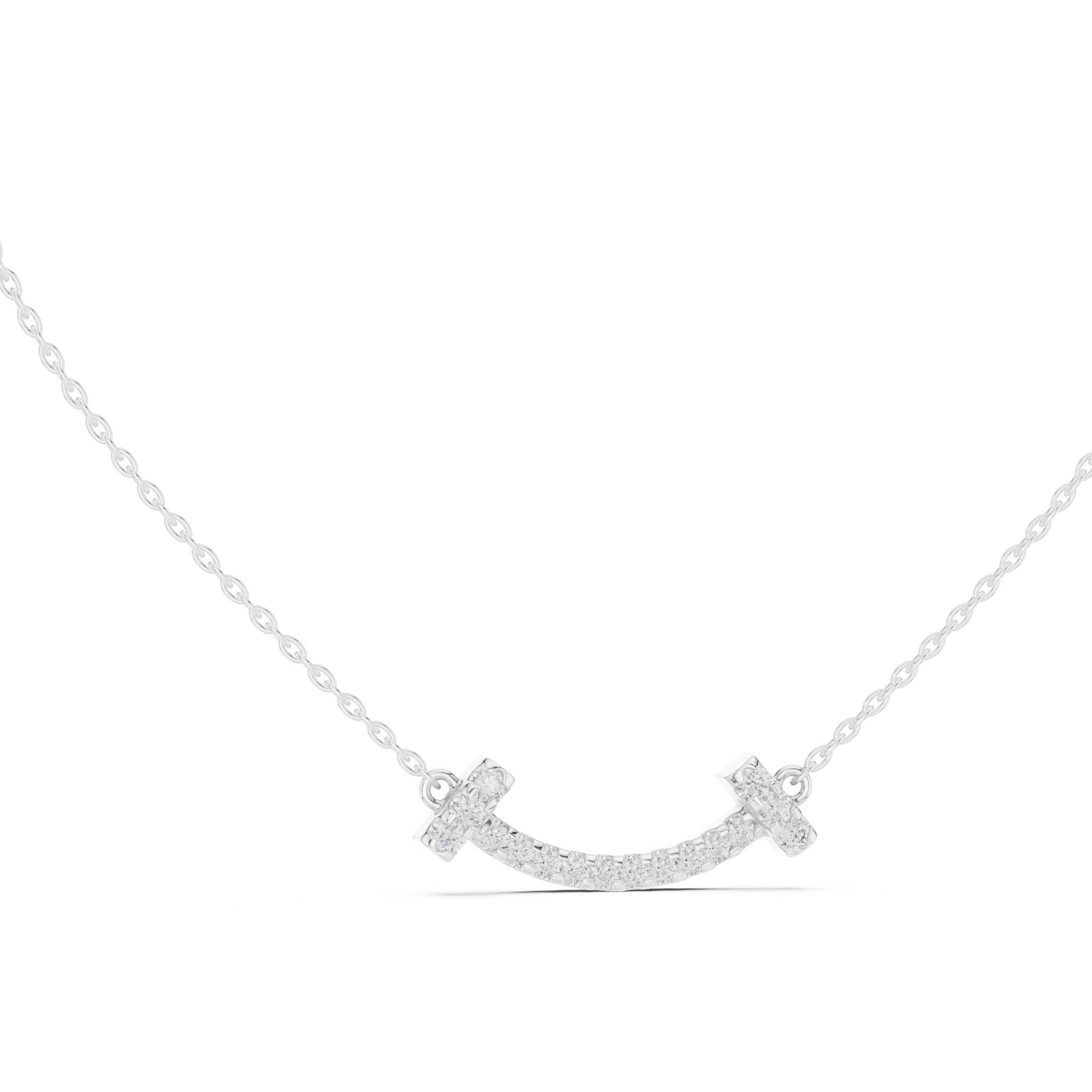 Diamond-Accented Smile Bar pendant
