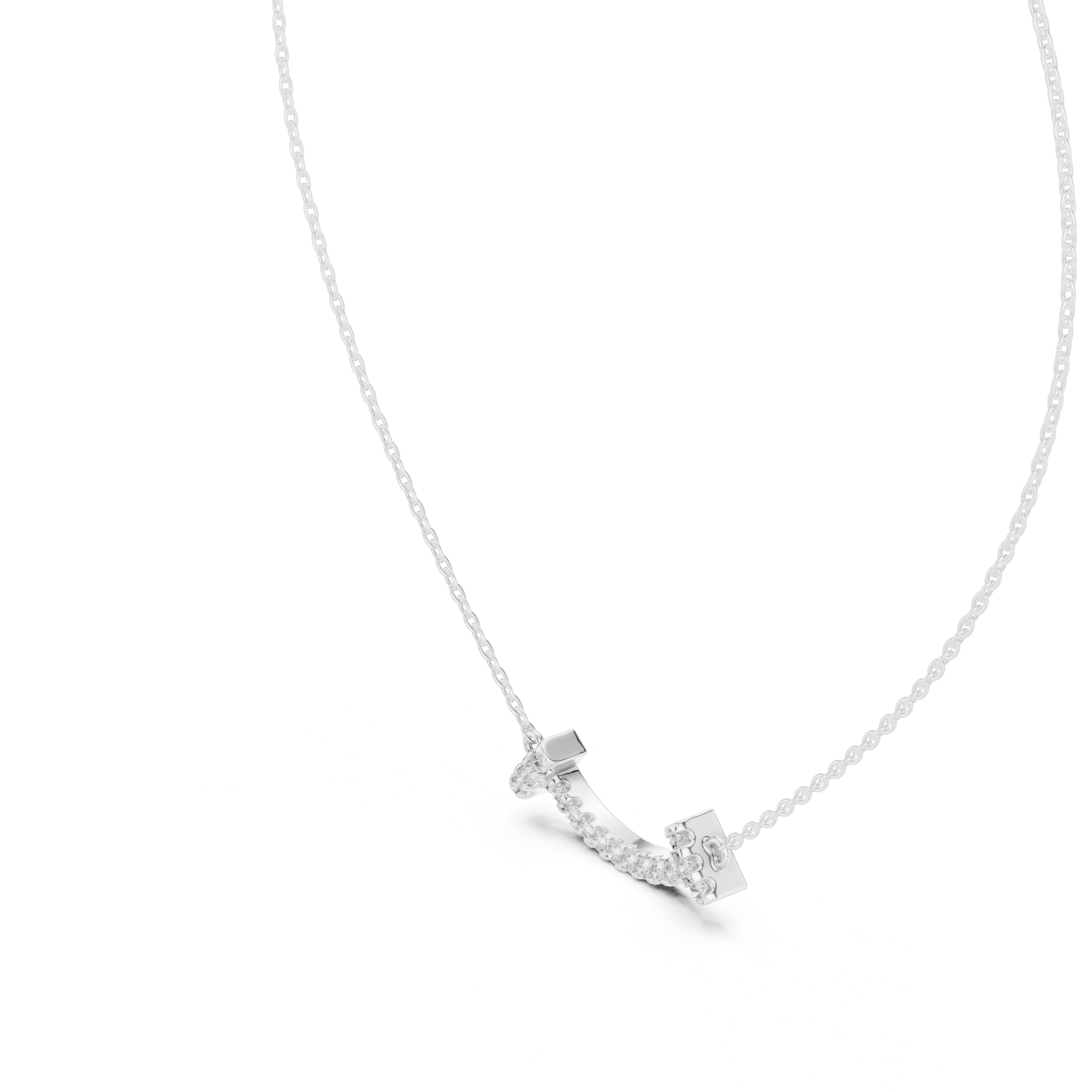 Diamond-Accented Smile Bar pendant