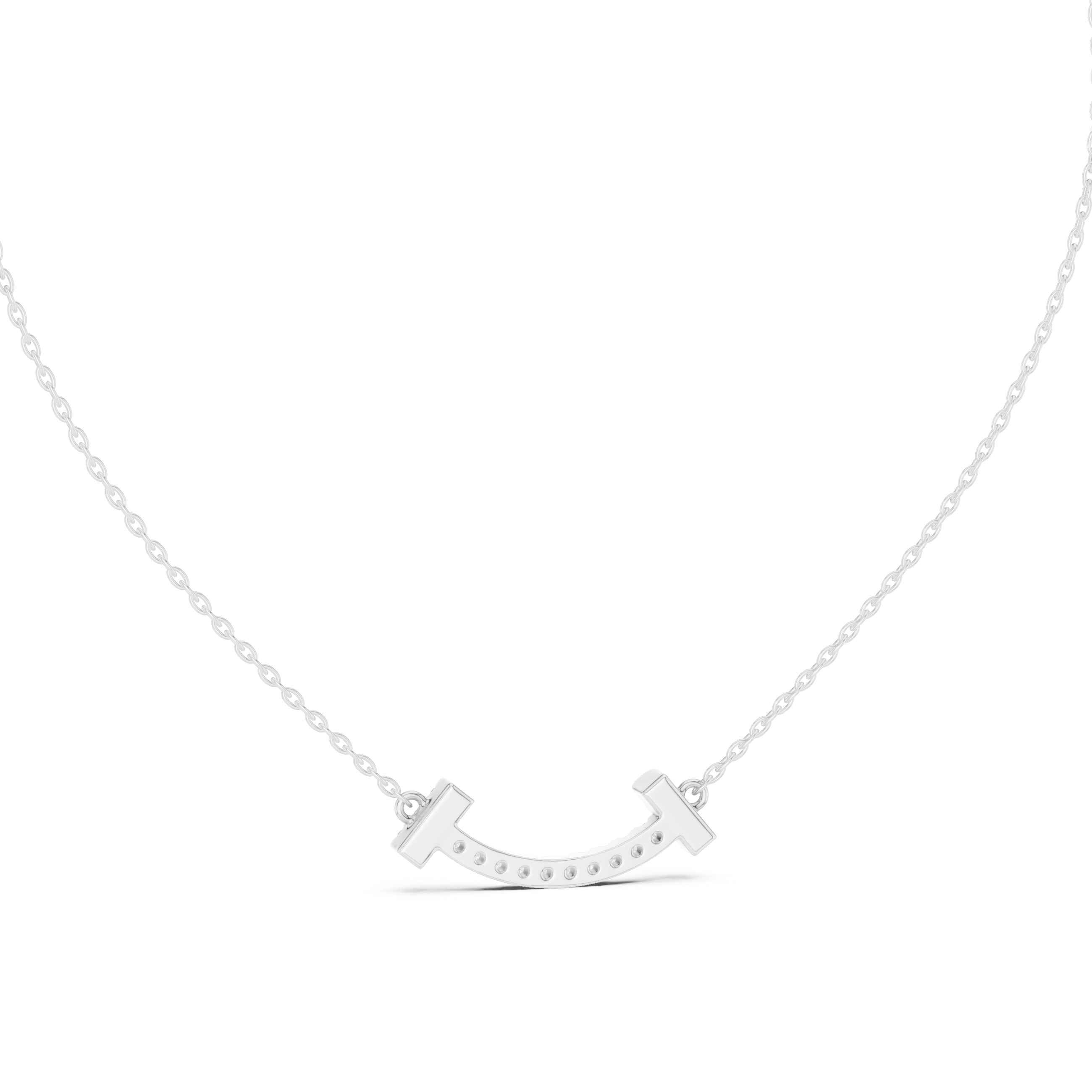 Diamond-Accented Smile Bar pendant