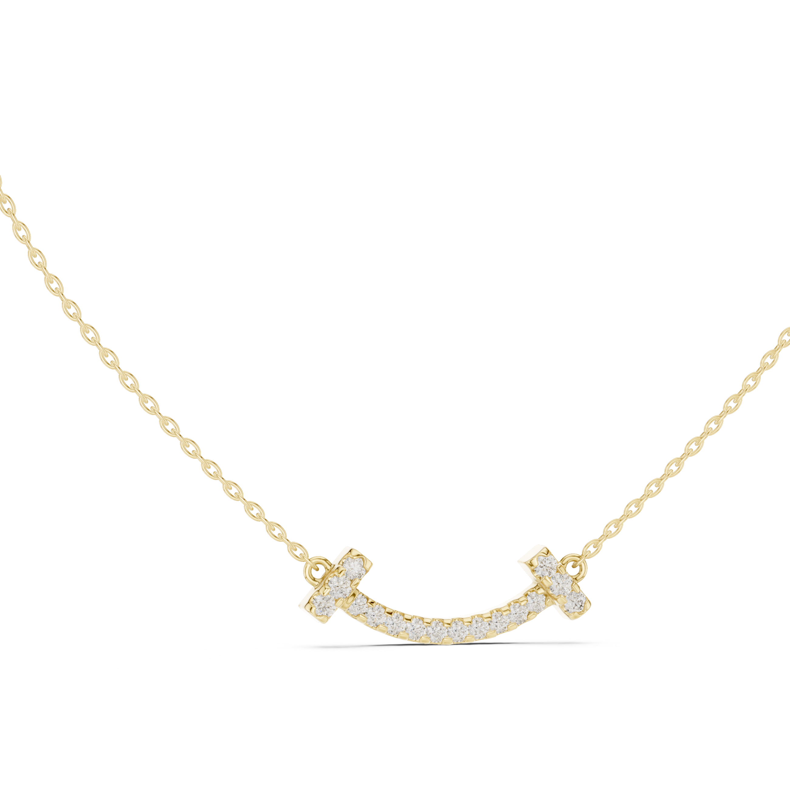 Diamond-Accented Smile Bar pendant
