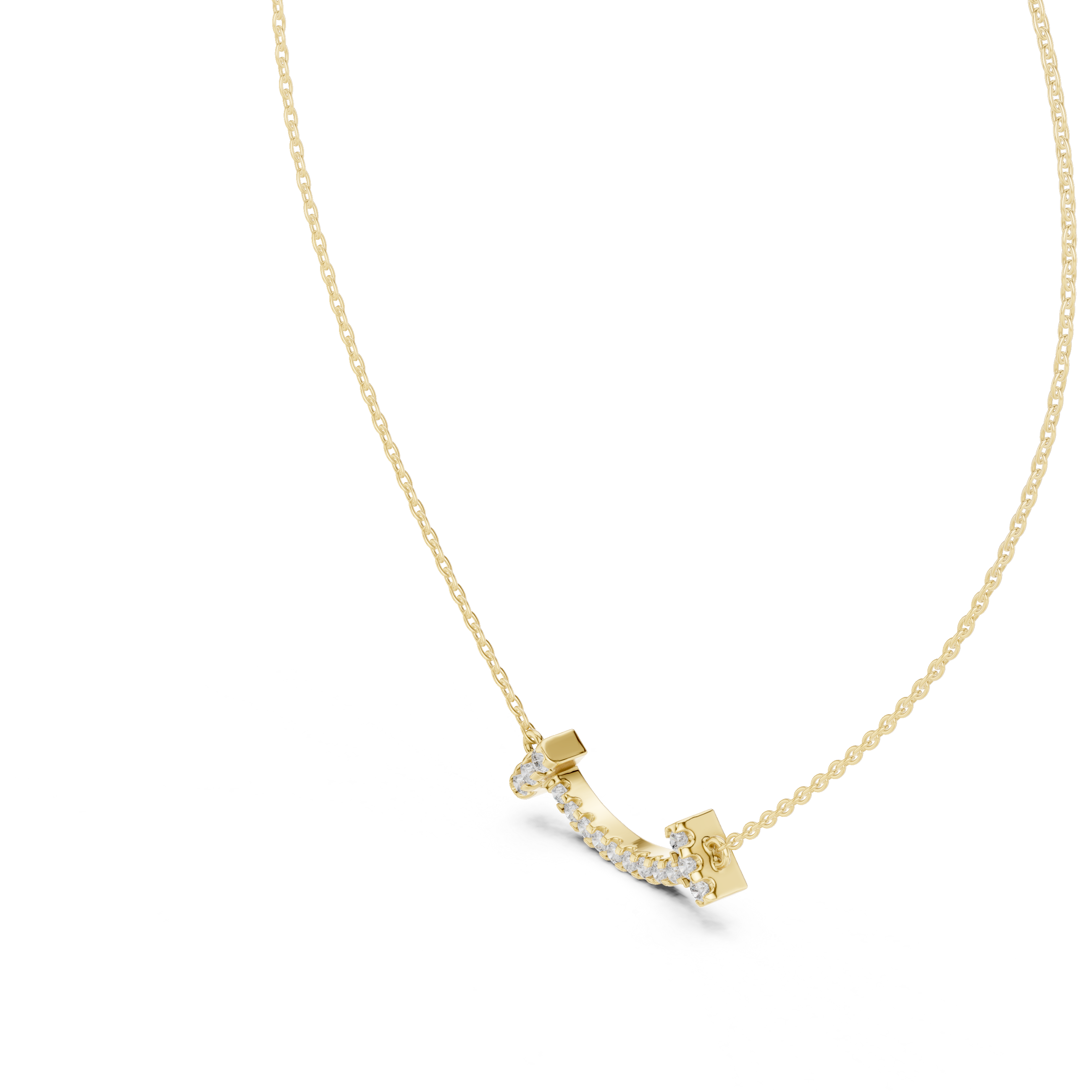 Diamond-Accented Smile Bar pendant